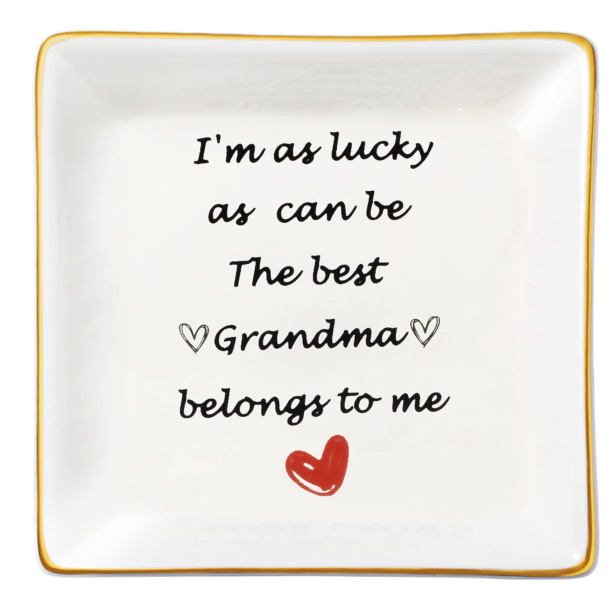 JoycuFF Elegant Jewelry Dish Tray - Perfect Birthday, Mother's Day & Christmas Gift for Grandma, Nana & Women - Great for Organizing Rings, Earrings & Trinkets on Dresser, Nightstand or Bathroom Vanity