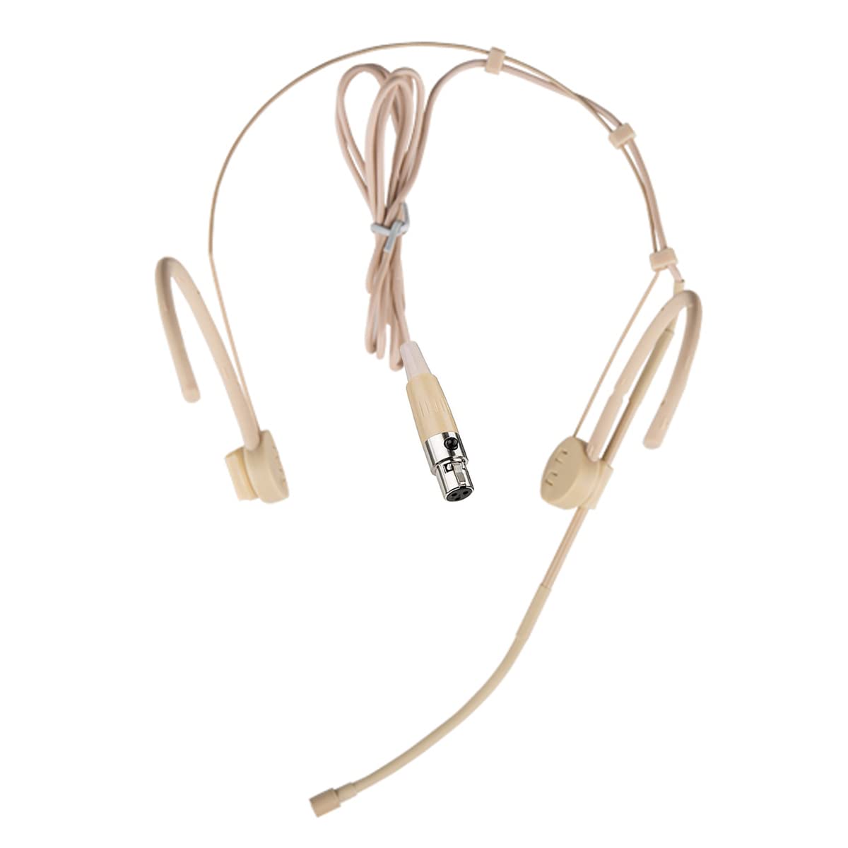 Foldable Headset Microphone - Omnidirectional Condenser Mic with Double Over-Ear Design, Compatible with AKG Wireless System & Bodypack Transmitter, Includes 1.2m Cable & Mini XLR 3-Pin TA3F Plug - Perfect for Live Performances, Podcasting, and Broadcasting