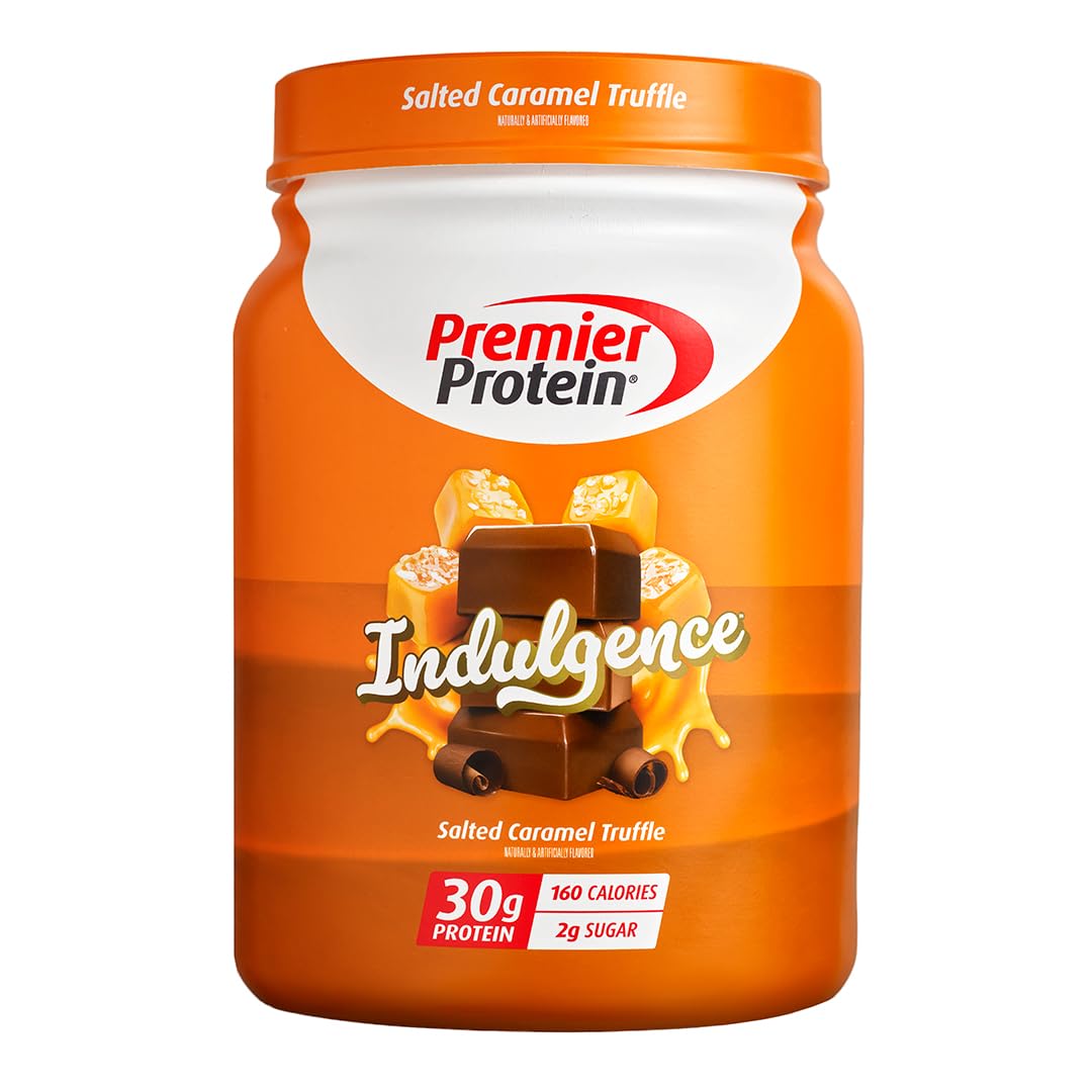 Premier Protein Indulgence Protein Powder - 30g Protein, 3g Sugar, Salted Caramel Truffle Flavor, 17 Servings - Ideal for Post-Workout Recovery & Healthy Snacking