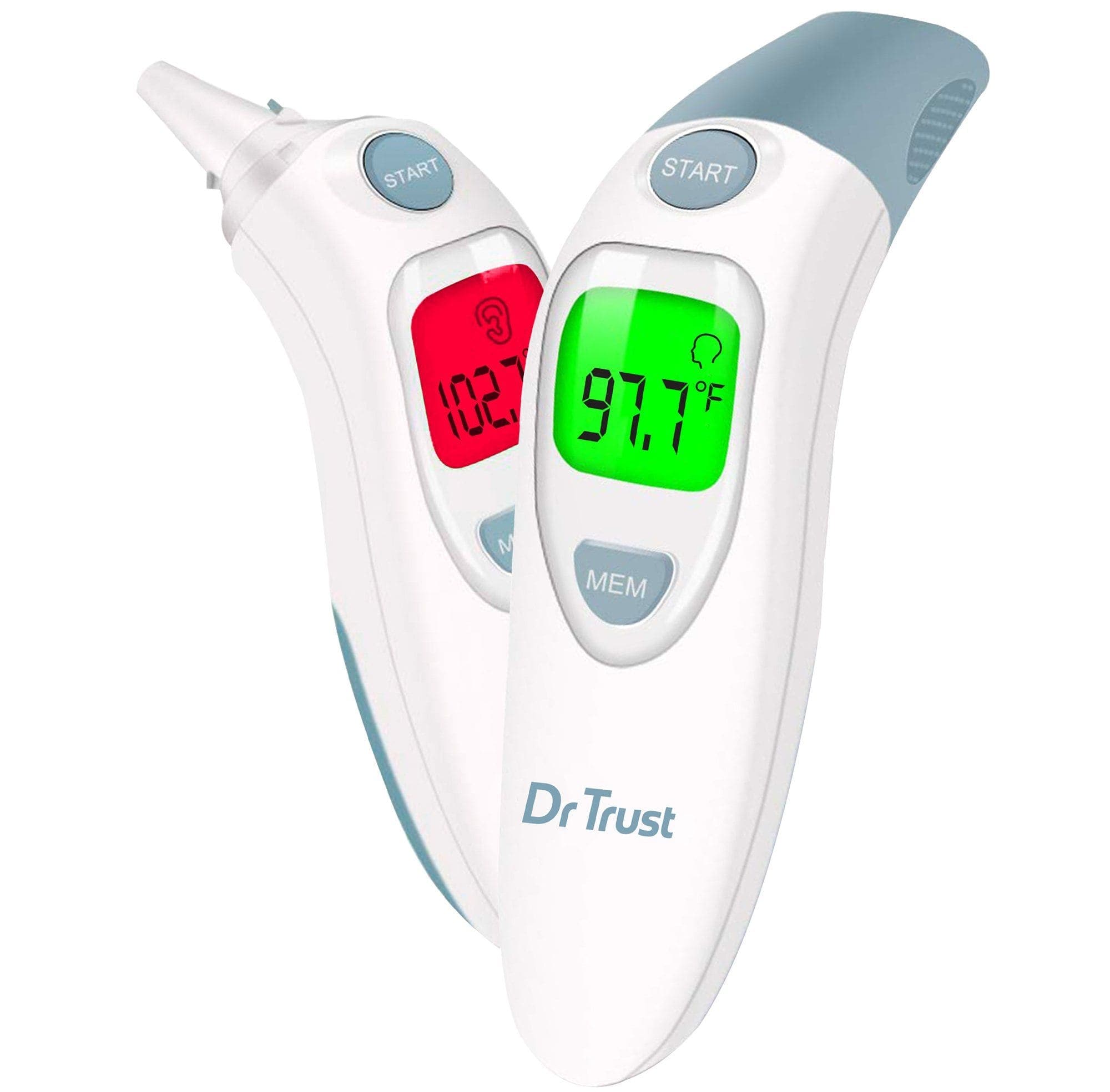 Dr Trust USA Instascan Infrared Forehead & Ear Thermometer - Fast, Accurate Digital Thermometer for Adults, Kids & Babies - Perfect for Home, Travel & Medical Use