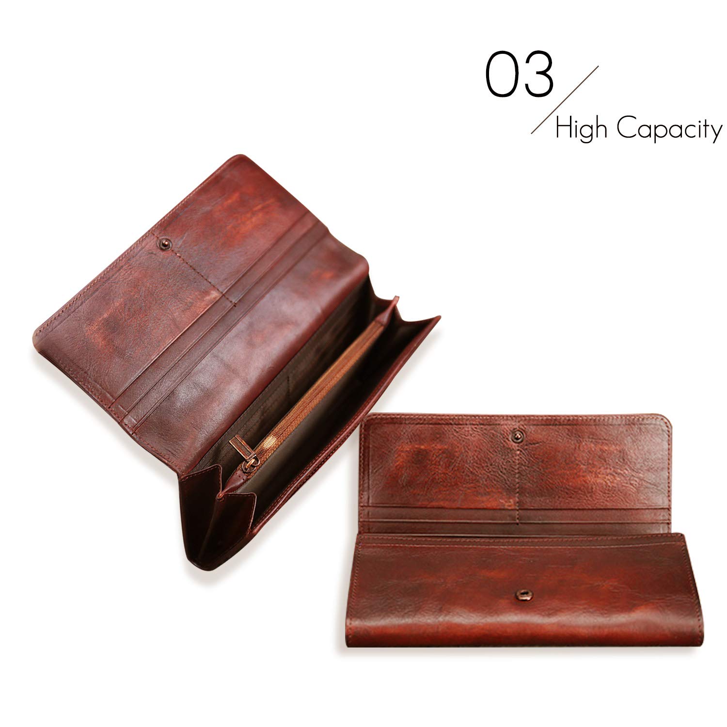 FANDARE Women's Leather Wallet Clutch Purse - RFID Blocking Card Holder & Money Organizer with Dragonfly Design for Evening Party, Travel, Shopping (Dark Blue) | Perfect Gift for Birthday, Anniversary and Daily Use
