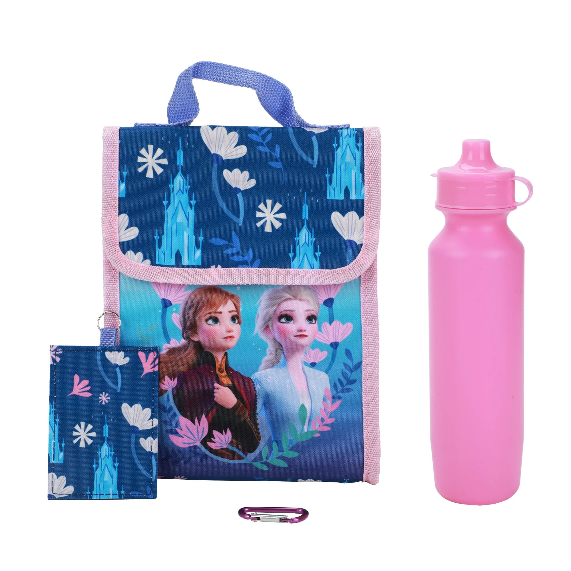 Disney Frozen Anna and Elsa Kids 16-Inch Backpack and Lunch Bag 5-Piece Set for School, Travel, and Daycare - Official Licensed Disney Merchandise