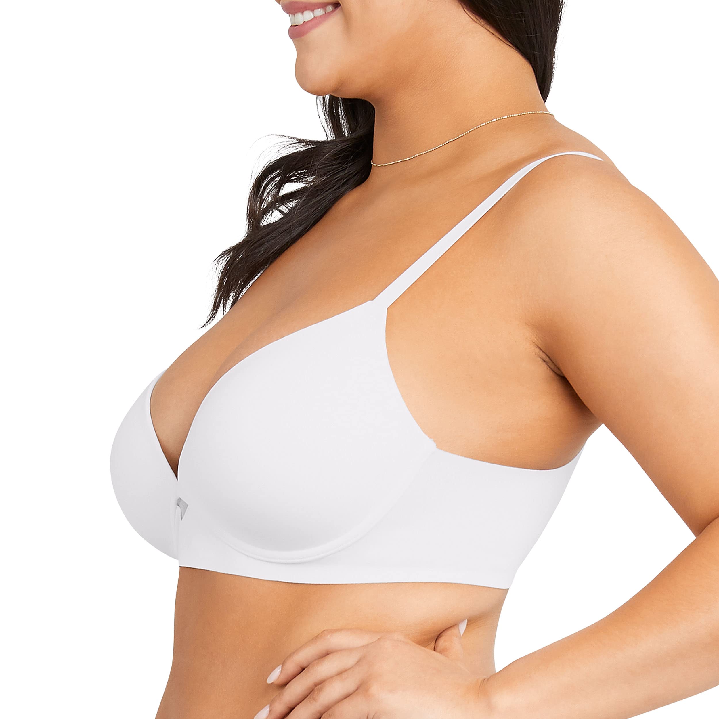 Maidenform Women's One Fab Fit Wireless Demi Bra - Comfortable T-Shirt Bra for Everyday Wear - Perfect for Work, Yoga & Lounge