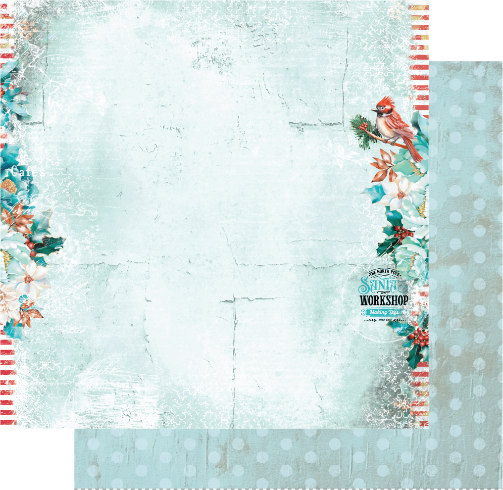 Santa's Workshop Christmas Decorative Paper - Holiday Scrapbooking, Gift Wrapping & DIY Crafts for Festive Home Decor