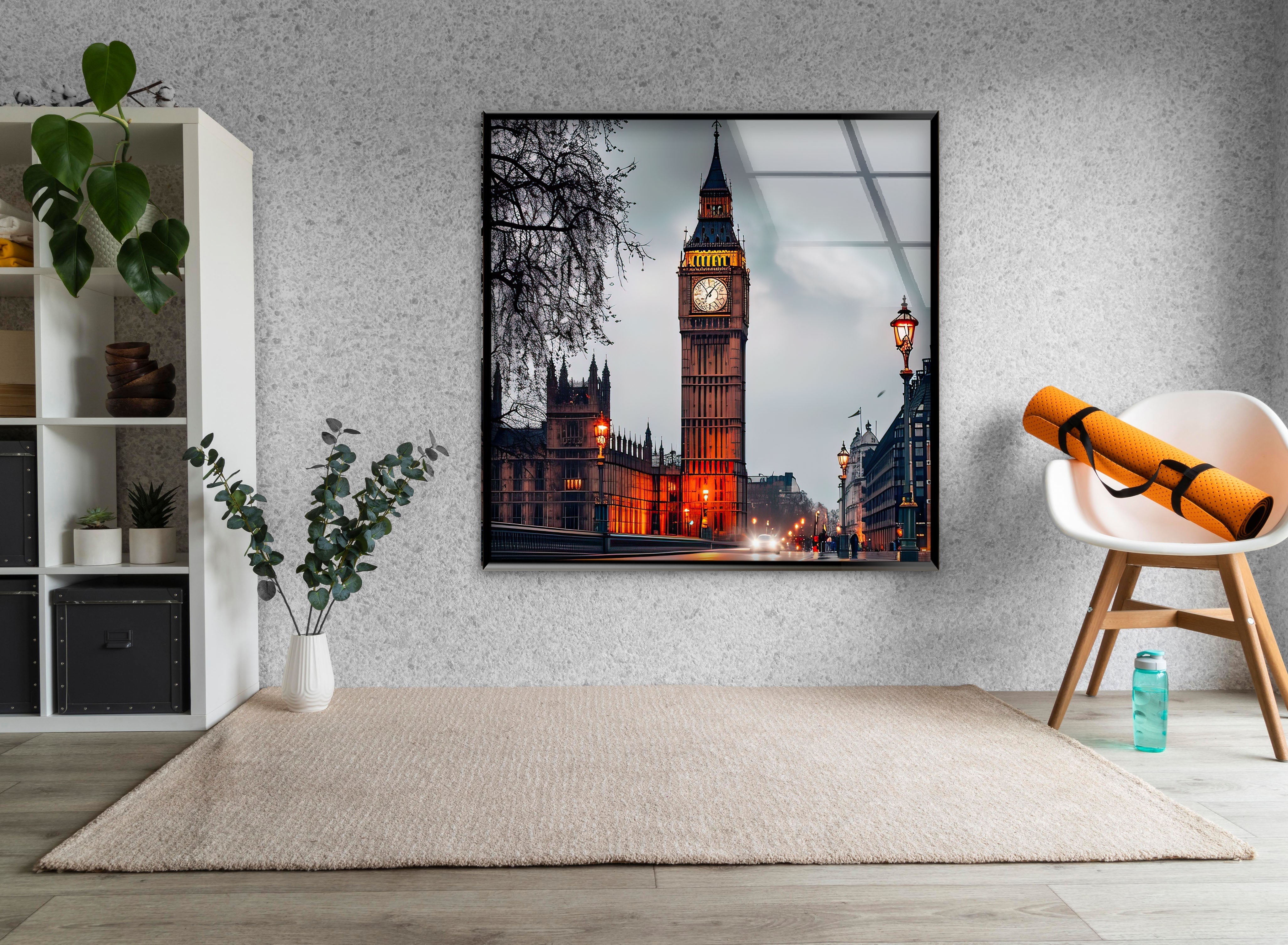 Big Ben London Skyline Stained Glass Wall Art - Elegant Home Decor for Living Room, Office & Gift Ideas