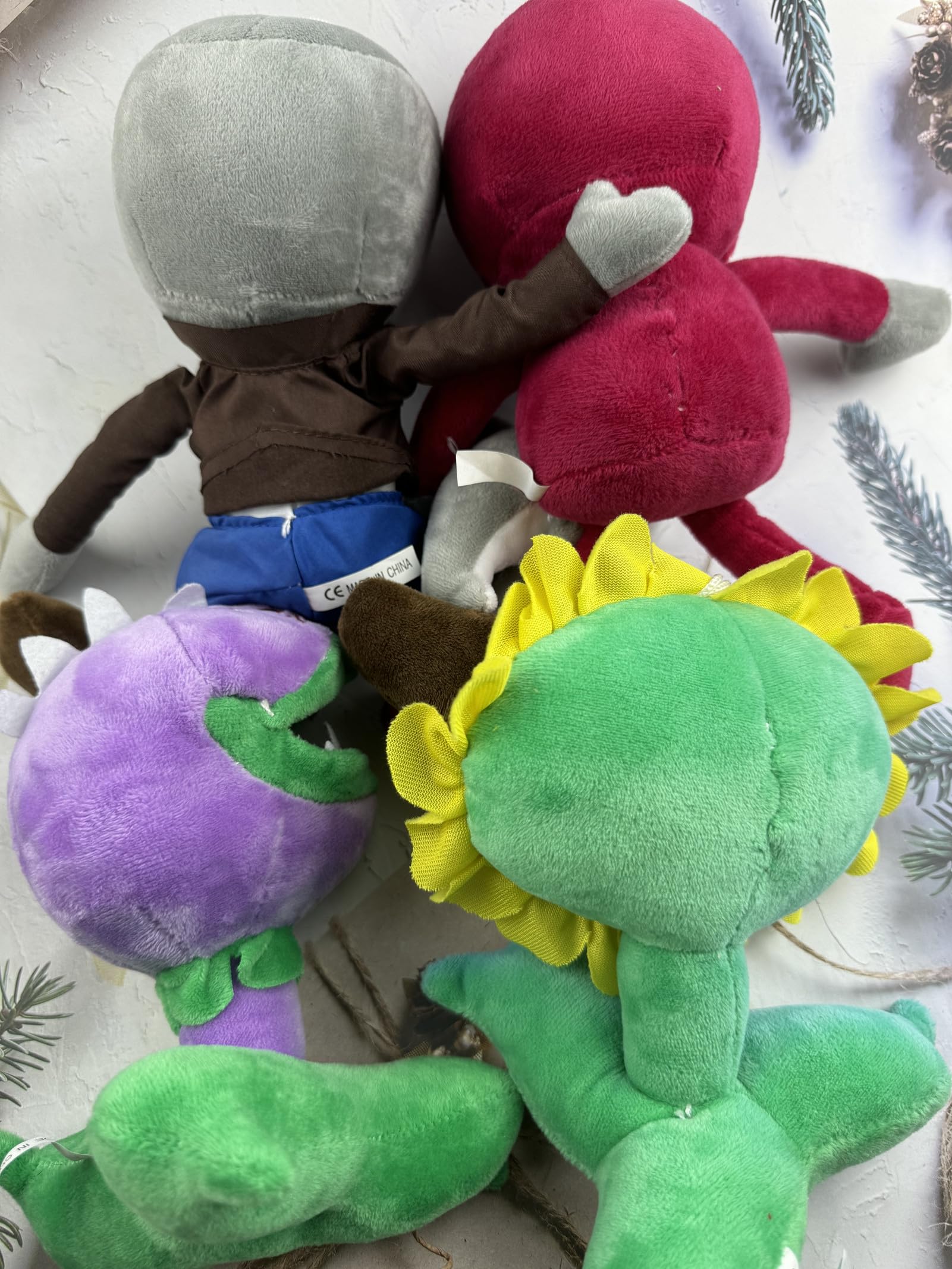4 Pack Plants vs Zombies Plush Toys - Sunflower, Chomper, Gray Zombie & Dolphin Rider Zombie Stuffed Dolls | Soft PVZ Plushies for Kids & Collectors | Perfect for Gifts, Gaming Decor & Cosplay