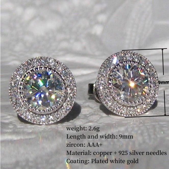 Moissanite Stud Earrings - 1ct Round Cut Moissanite Diamond Earrings for Women | Hypoallergenic, Durable & Sparkling | Perfect for Weddings, Anniversaries & Everyday Wear