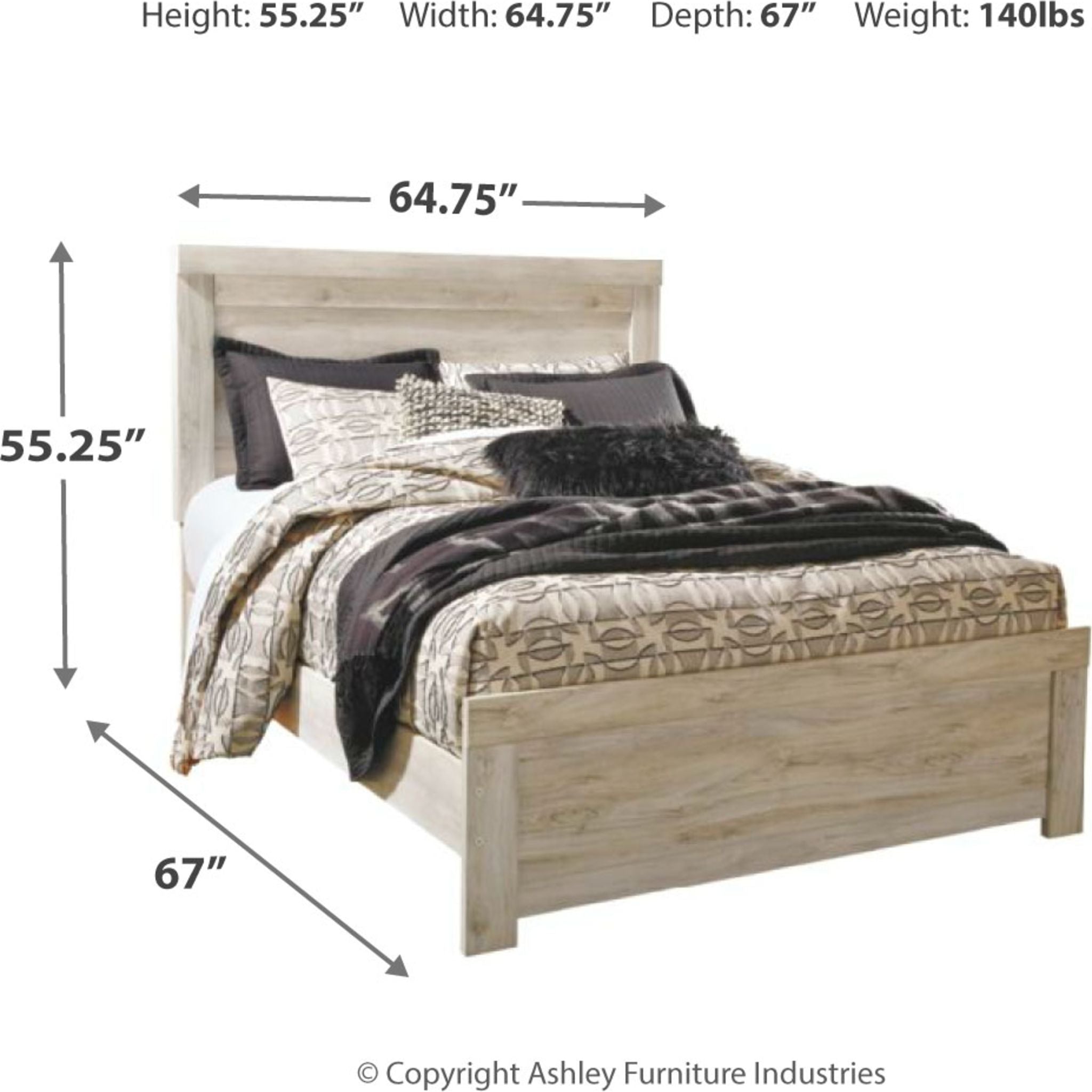 Bellaby 5-Piece Queen Size Bedroom Furniture Set - White Wash Finish for Master Bedroom & Guest Room Decor
