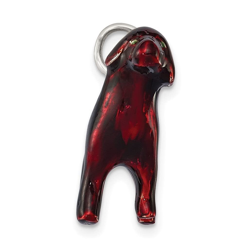 925 Sterling Silver Enameled Chocolate Labrador Pendant Necklace - 20mm x 22mm Handmade Jewelry for Dog Lovers - Perfect Gift for Pet Owners, Birthdays & Anniversaries