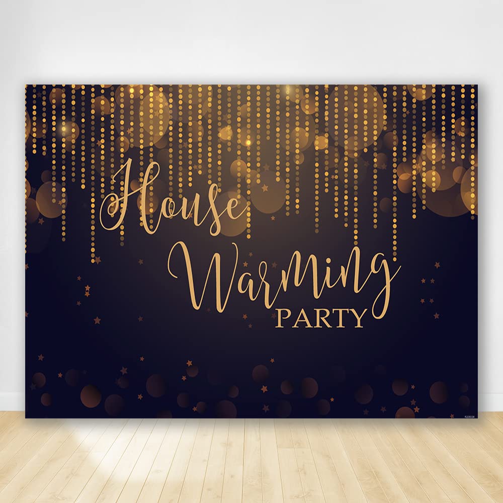 Black and Gold Bokeh Photography Backdrop - Elegant Housewarming Party Decor, Home Sweet Home Wall Hanging, New Home Gift Banner for Wedding, Baby Shower & Birthday Party Decorations