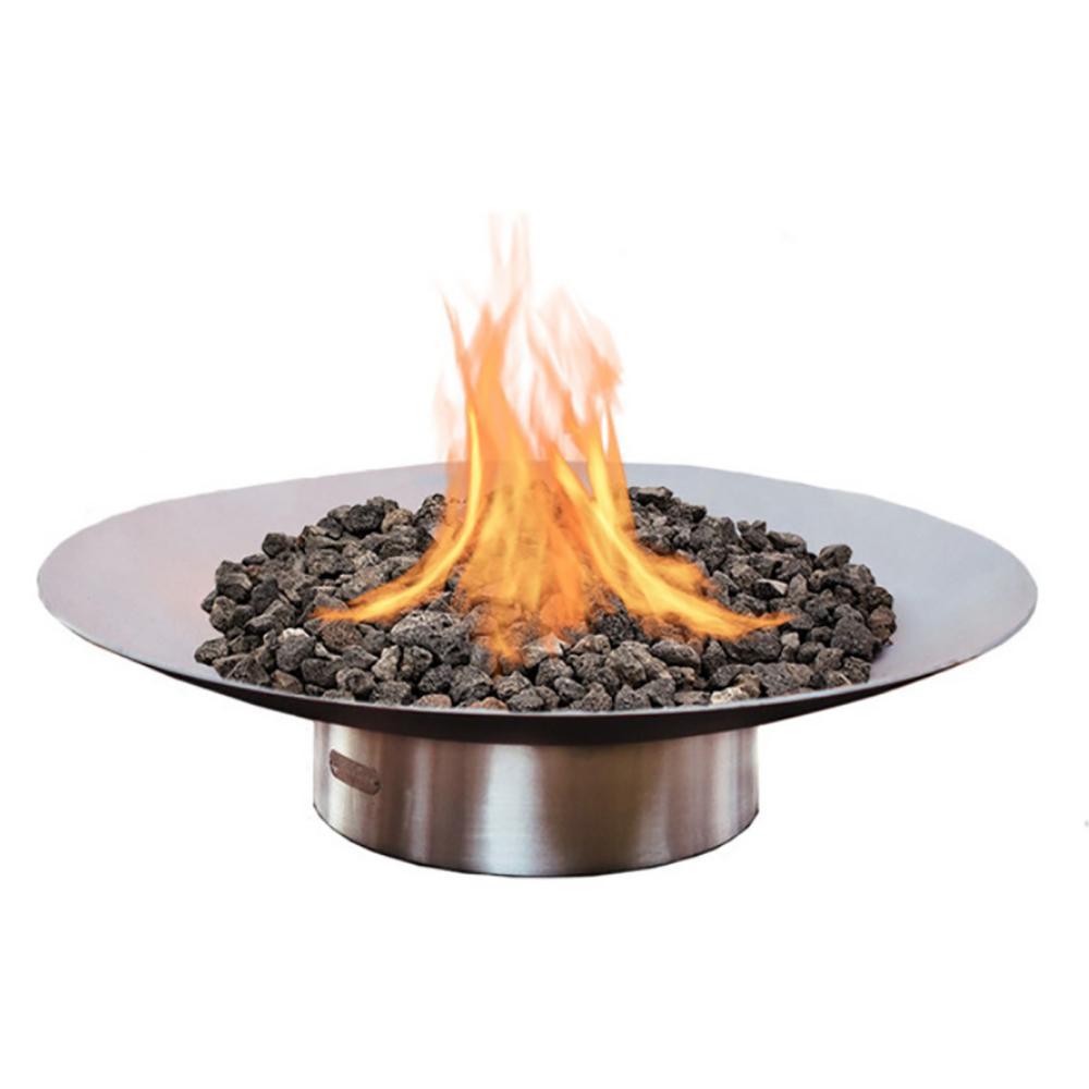 Bella Vita 46 Inch Stainless Steel Gas Fire Pit - Handcrafted Outdoor Fireplace for Patio, Backyard, and Garden Gatherings