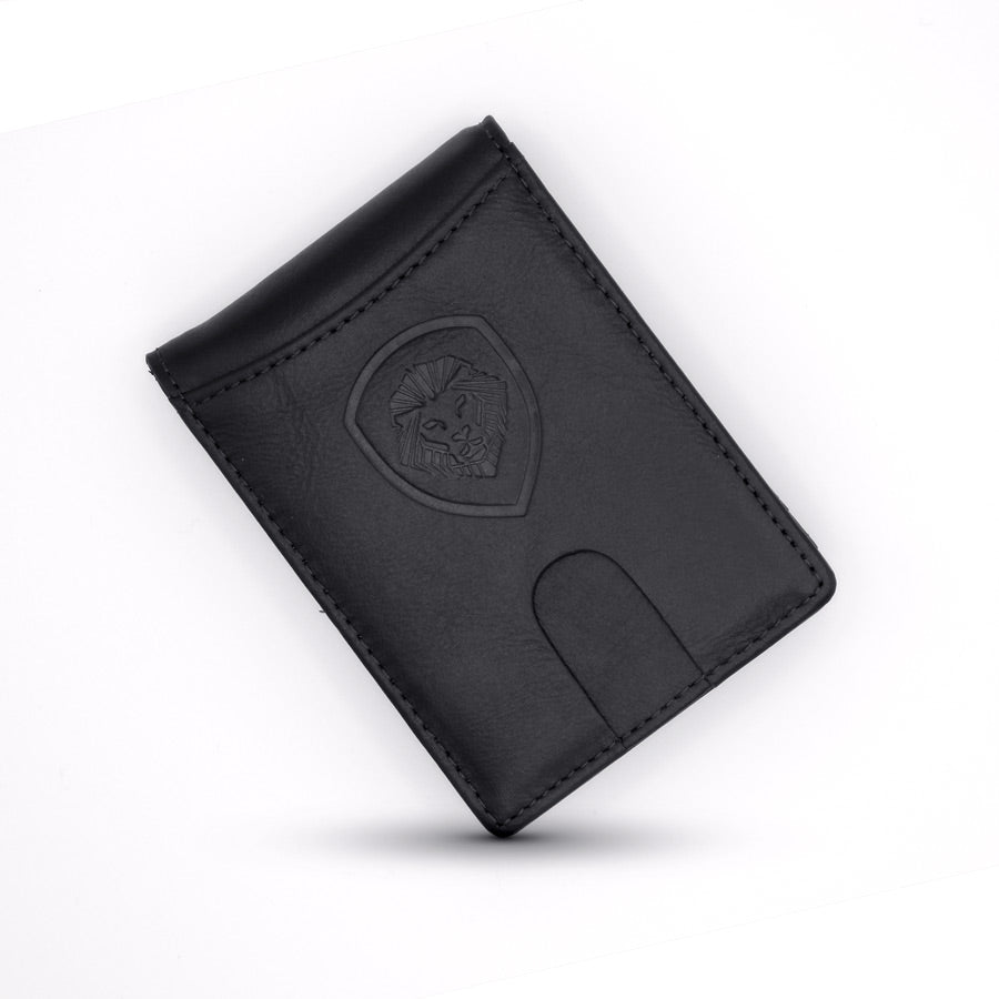 Premium Black Leather Foldable Wallet for Men - Slim RFID Blocking Bifold Wallet with Money Clip - Perfect for Everyday Use, Travel & Business
