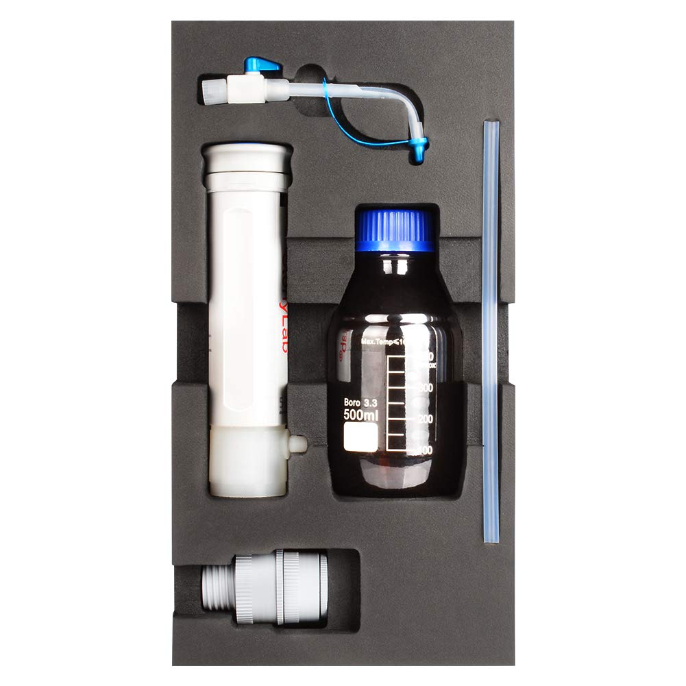 Stonylab Autoclavable Adjustable Bottle Top Dispenser 5-30ml with 500ml Borosilicate Glass Reagent Bottle & Adapters - Precision Liquid Dispensing for Laboratory Research, Chemistry Experiments & Scientific Measurements