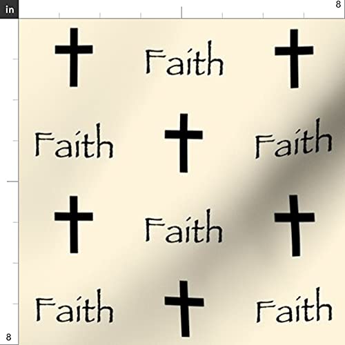 Tan Christian Church Printed Minky Fabric Fat Quarter - Soft Plush Fabric for Sewing Baby Blankets, Quilt Backing & DIY Projects - Perfect for Nursery Decor, Gift Making & Crafting