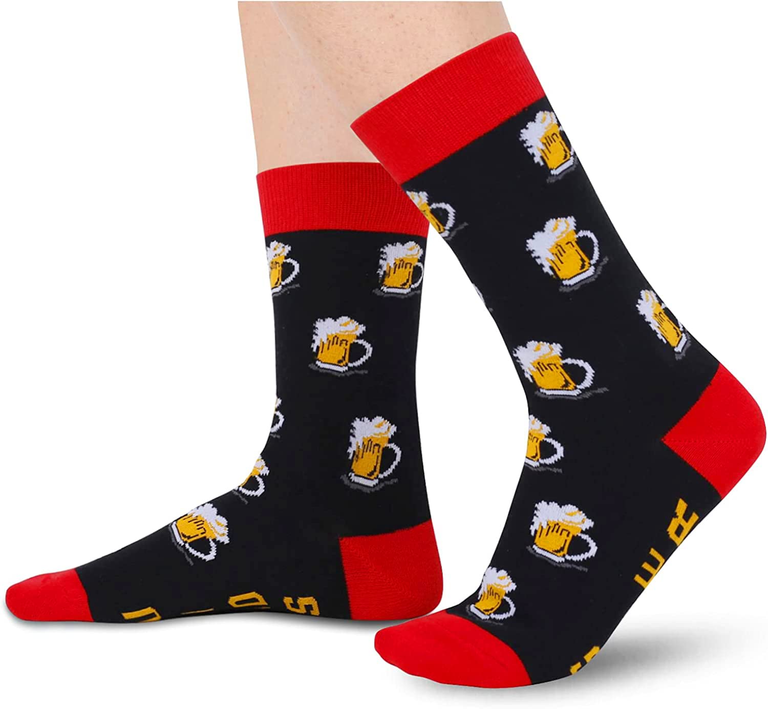 Funny Beer Whiskey Socks for Men - Crazy Novelty Drinking Socks, Cool Whiskey & Beer Lover Gifts - Perfect for Parties, Gag Gifts & Casual Wear