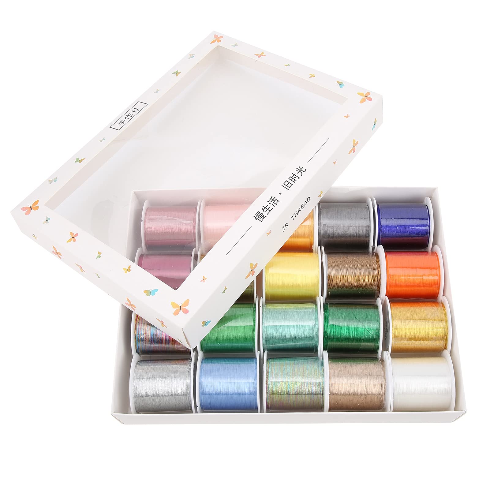High-Quality Polyester Sewing Thread - 300Meters (20Pcs) Strong Embroidery Thread for Sewing Machines | Perfect for DIY Projects, Quilting, Dressmaking & Crafting