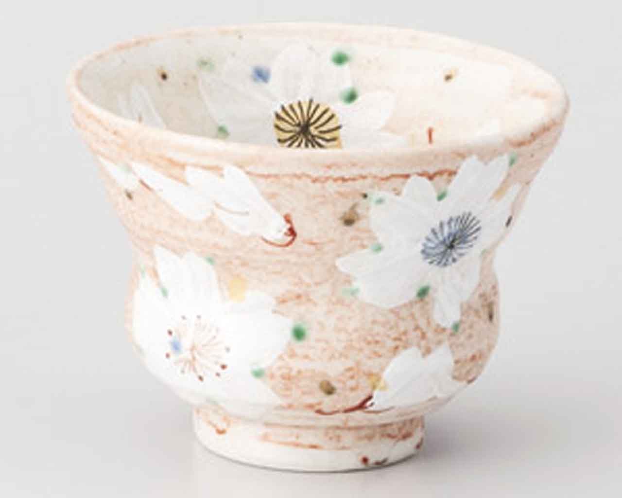 Premium Sakura 4.2 Inch Japanese Tea Cup Set - 5 Piece Beige Ceramic Tea Cups Handcrafted in Japan - Perfect for Matcha, Green Tea & Traditional Tea Ceremonies