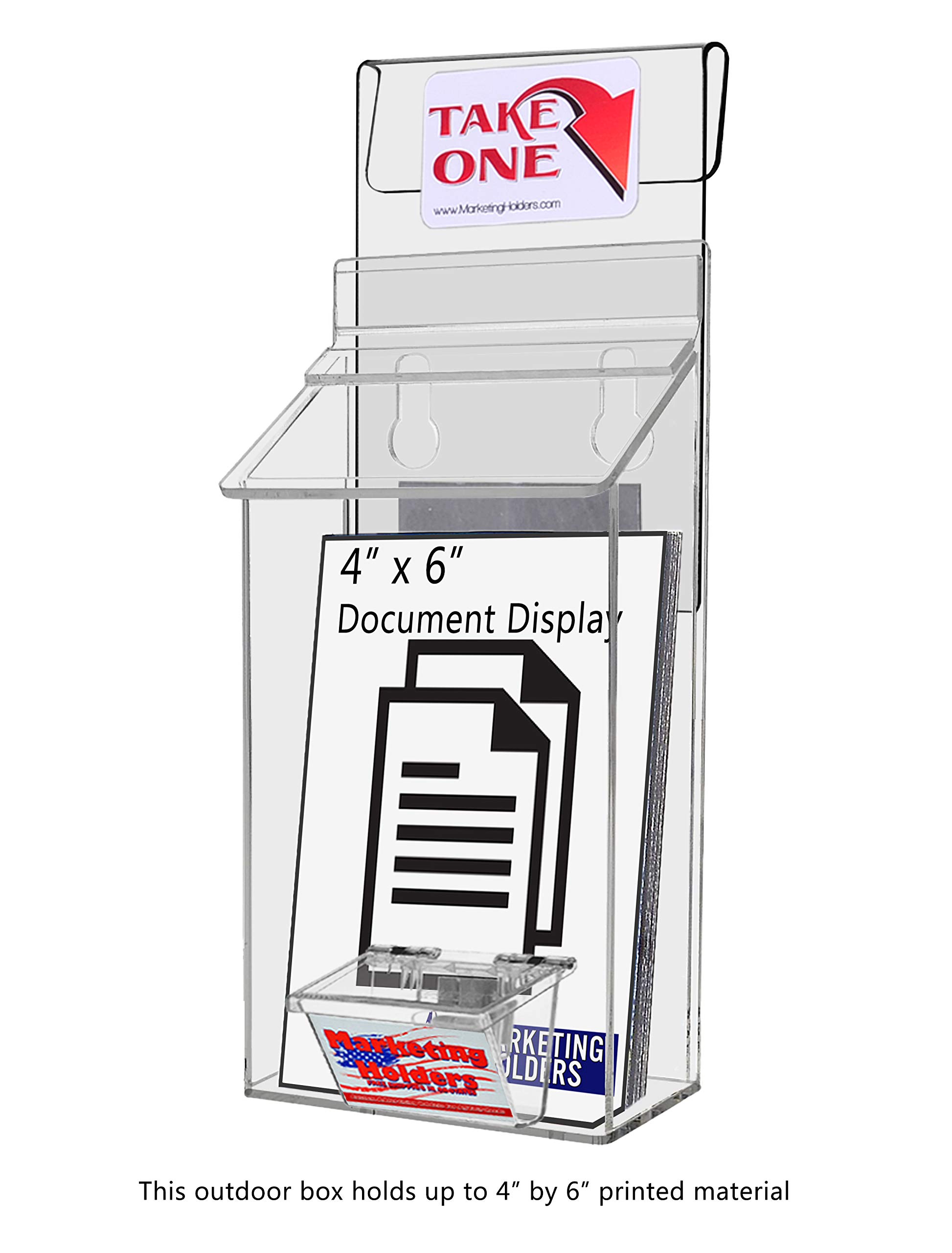 4 Pack Clear Acrylic Brochure Holders with Window Hook - Holds 3.5