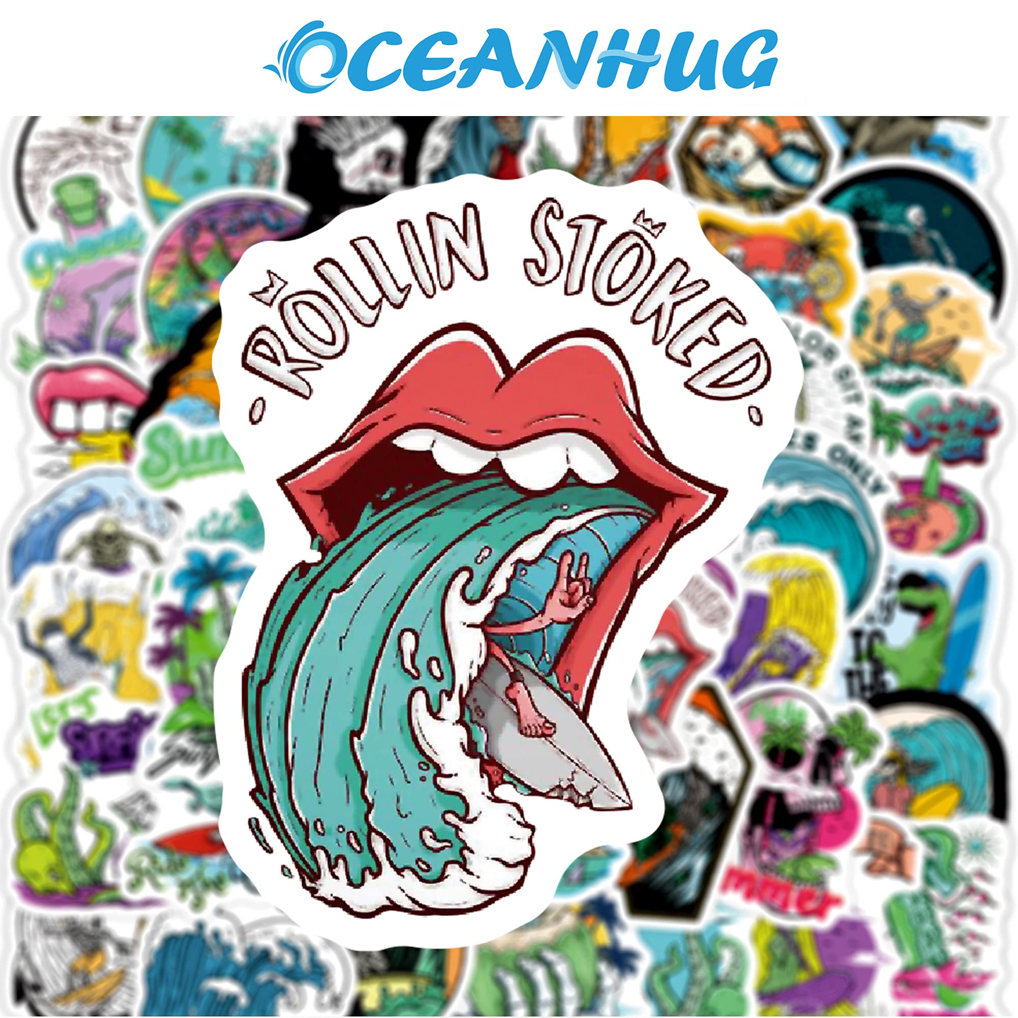 50 PCS Waterproof Summer Beach Stickers - Cute Adhesive Decals for Car, Notebook, Skateboard, Suitcase & Water Bottle - Perfect Gift for Kids & Adults - Great for DIY Crafts, Party Favors & Personalizing Accessories