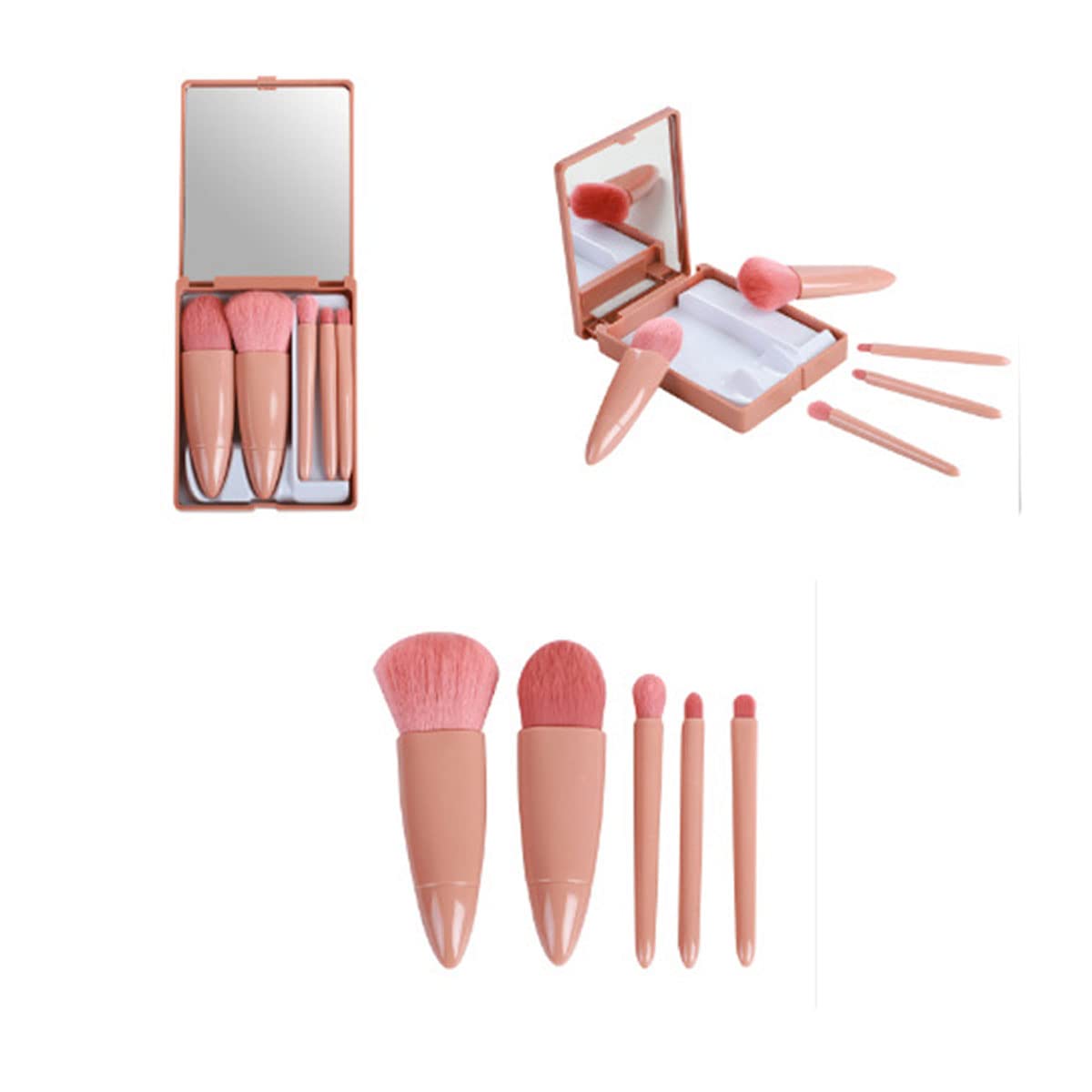 Professional Pink Makeup Brush Kit - Soft Concealer & Foundation Brushes for Flawless Beauty
