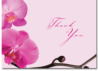 Elegant Pink Orchid Thank You Note Cards with Envelopes - Perfect for Weddings, Anniversaries, and Special Occasions