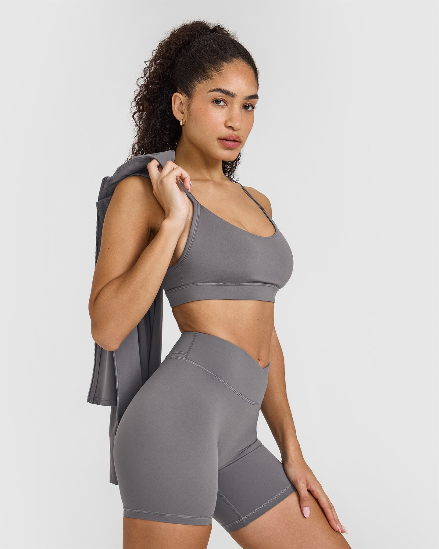 Unisex Wrap Shorts 6 | Ash Grey - Perfect for Yoga, Running & Beach Wear