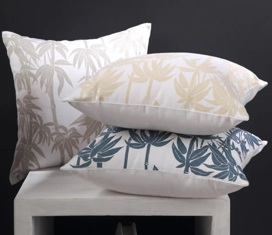 Florence Broadhurst Bamboo Natural Square Cushion with Filling - Stylish Home Decor for Living Room, Bedroom & Outdoor Seating
