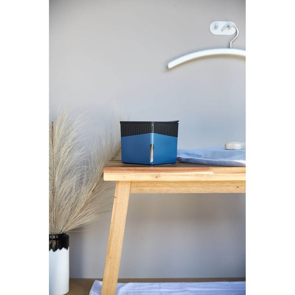 500g Blue Refillable Dehumidifier Cube - Moisture Absorber for Closets, Bathrooms & Basements | Reusable & Eco-Friendly