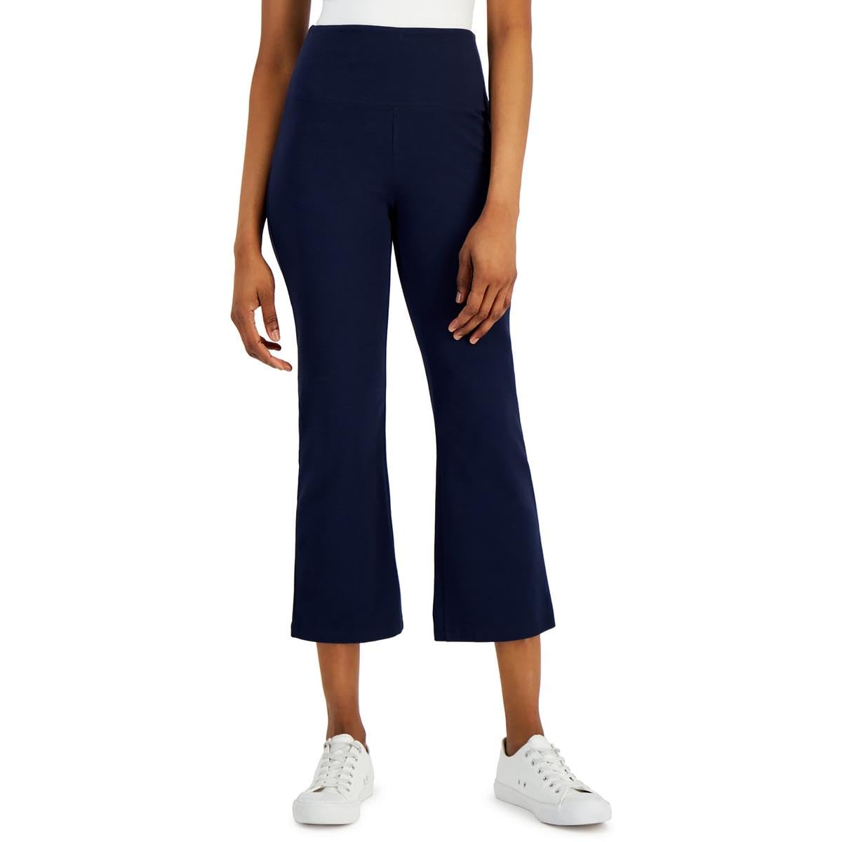Style & Co. Women's Flared Cropped Leggings - High Waisted Yoga Pants for Workout & Lounge - Stretchy Comfortable Casual Wear for Running, Gym, Travel & Everyday Use