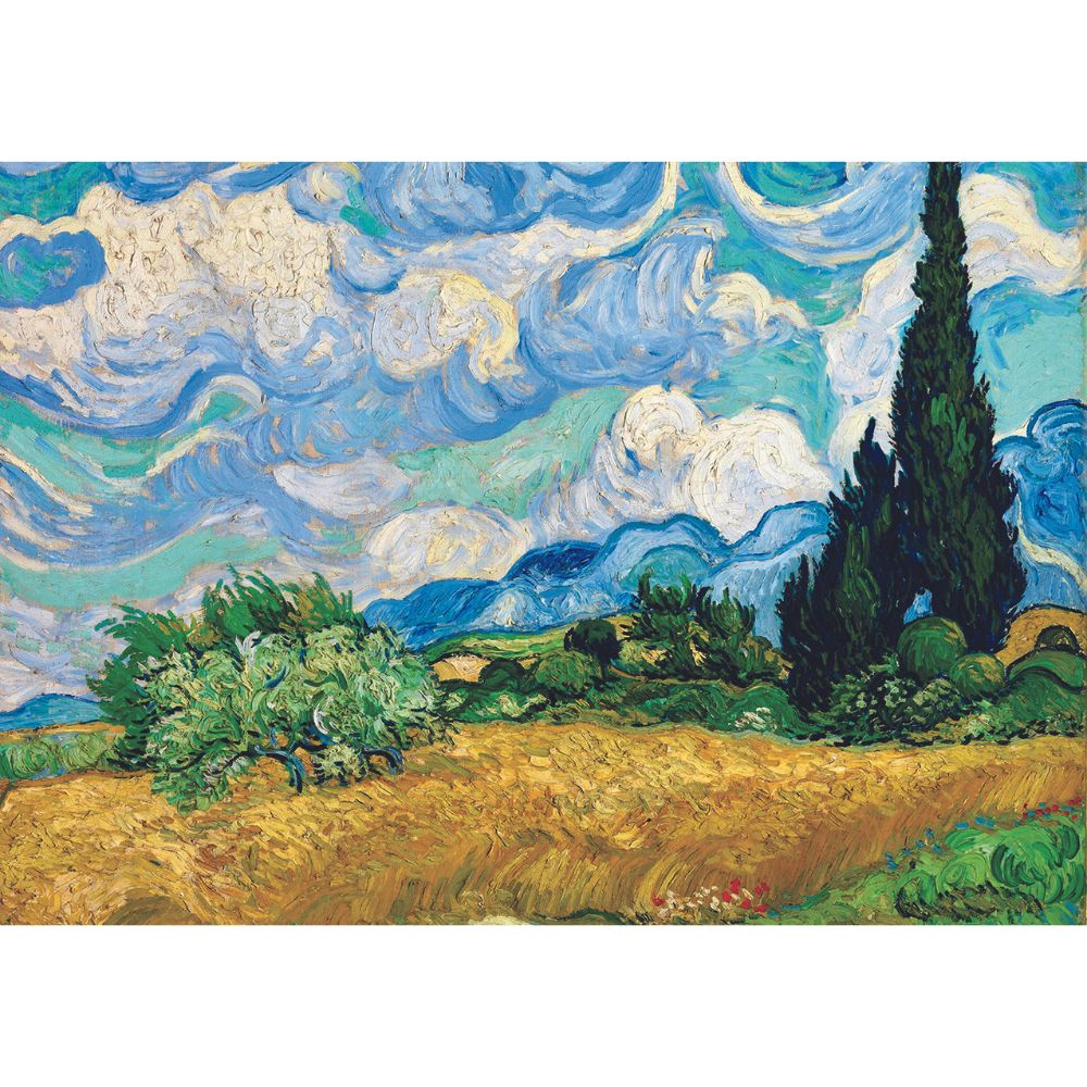 1000-Piece Van Gogh Wheat Field with Cypresses Jigsaw Puzzle | Premium Art Puzzle for Adults & Teens | Perfect for Home Decor, Relaxation & Family Game Night