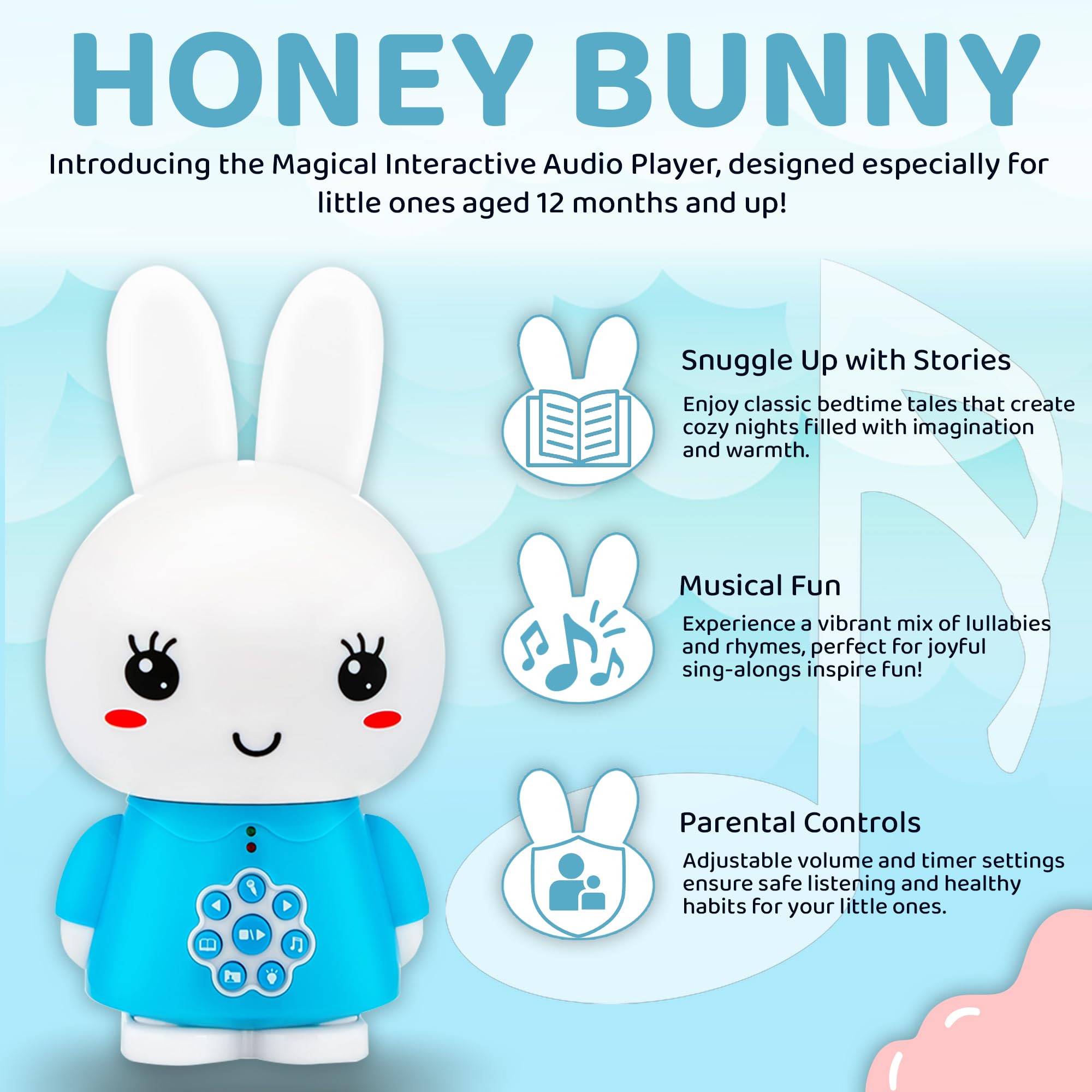 Alilo Easter Bunny Musical Toddler Toys for 1-2 Year Old Boys & Girls - Best Baby Gift for 1 Year Old | Interactive Learning Toy with Lights & Sounds for Early Childhood Development | Perfect for Playtime, Birthday Presents & Easter Gifts