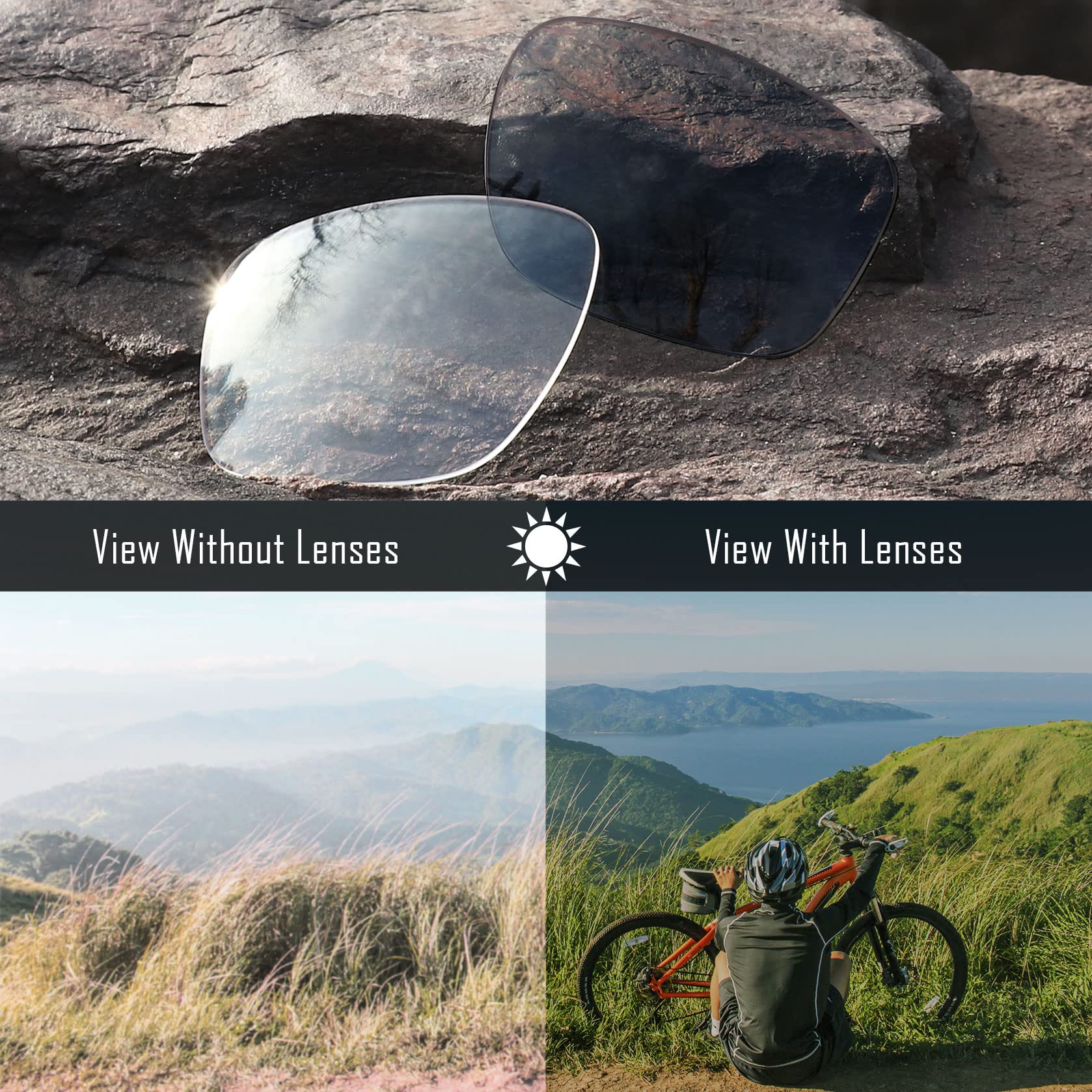 Polarized Replacement Lenses & Rubber Kits for Oakley M Frame Heater Vented Sunglasses - UV Protection, Anti-Glare for Outdoor Sports, Cycling, Running & Driving