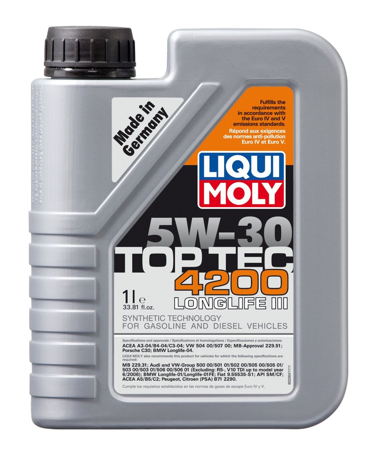 Liqui Moly 2004 5W-30 Top Tec 4200 Synthetic Motor Oil - 1 Liter Bottle (6 Pack) - Premium Engine Protection for Cars, Trucks & SUVs - Ideal for High-Performance & Everyday Driving