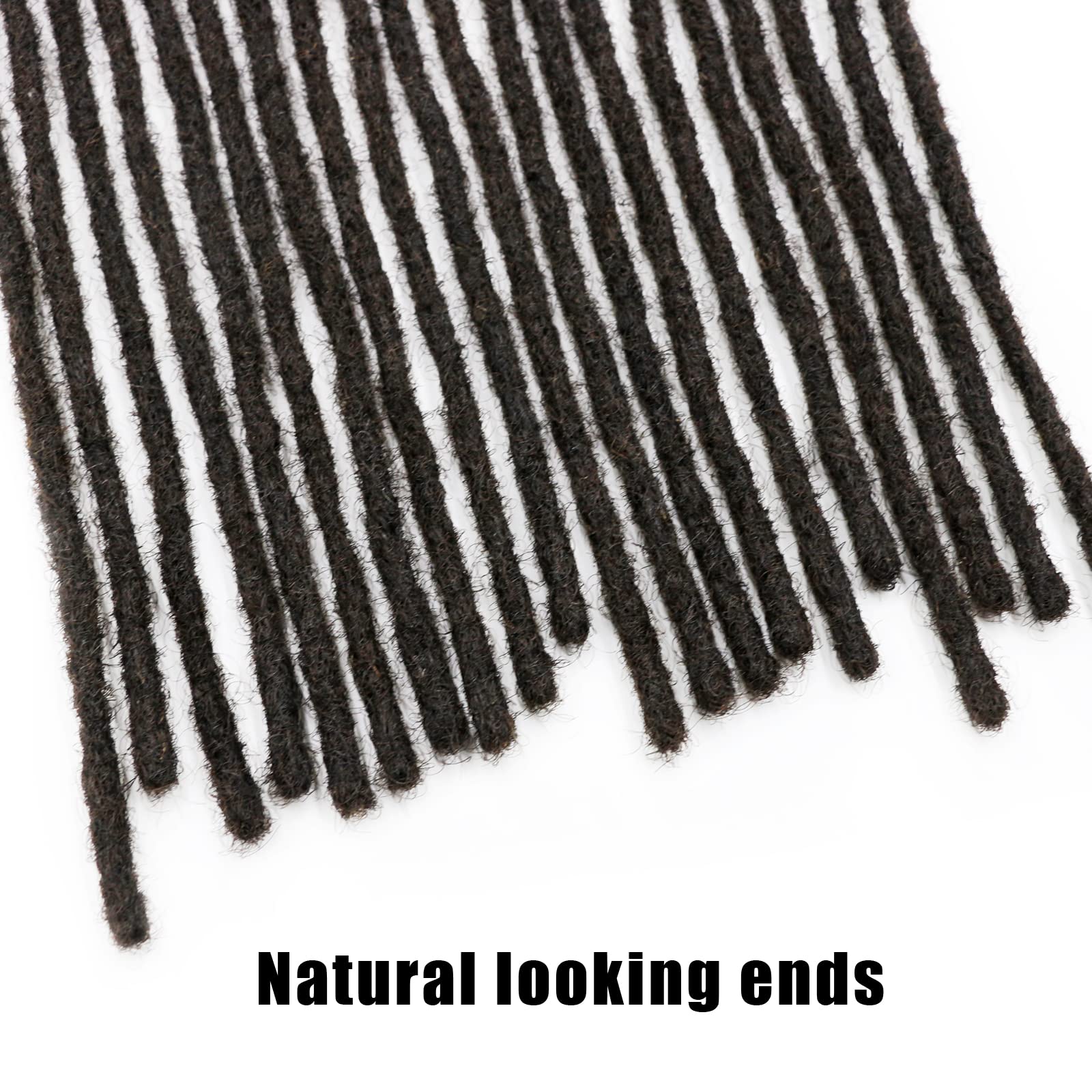 6 Inch Permanent Human Hair Loc Extensions - 100 Strands 0.4cm Full Handmade Dreadlocks - Soft Natural Black Dreads for Men, Women & Kids - Can Be Dyed, Bleached or Curled - Perfect for Protective Styles, Cosplay and Everyday Wear