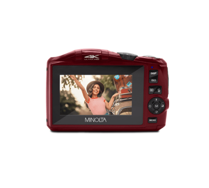 MINOLTA MND55 64MP Autofocus Digital Camera with 4K Ultra HD Video, WiFi Connectivity (Red) - Perfect for Travel Photography, Vlogging & Professional Shoots