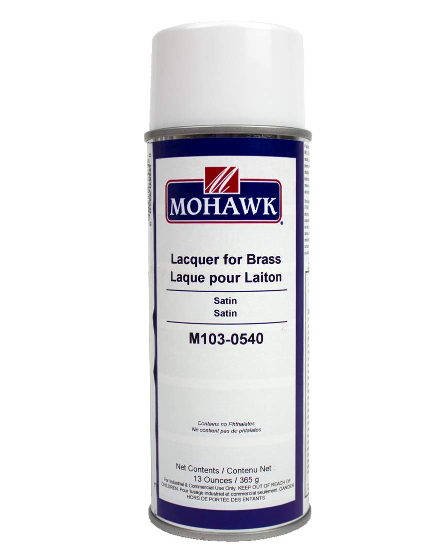 Mohawk M103-0540 Clear Satin Lacquer for Brass - 6 Pack | Protective Finish for Brass Hardware, Jewelry & Musical Instruments | DIY & Professional Metal Coating Solution