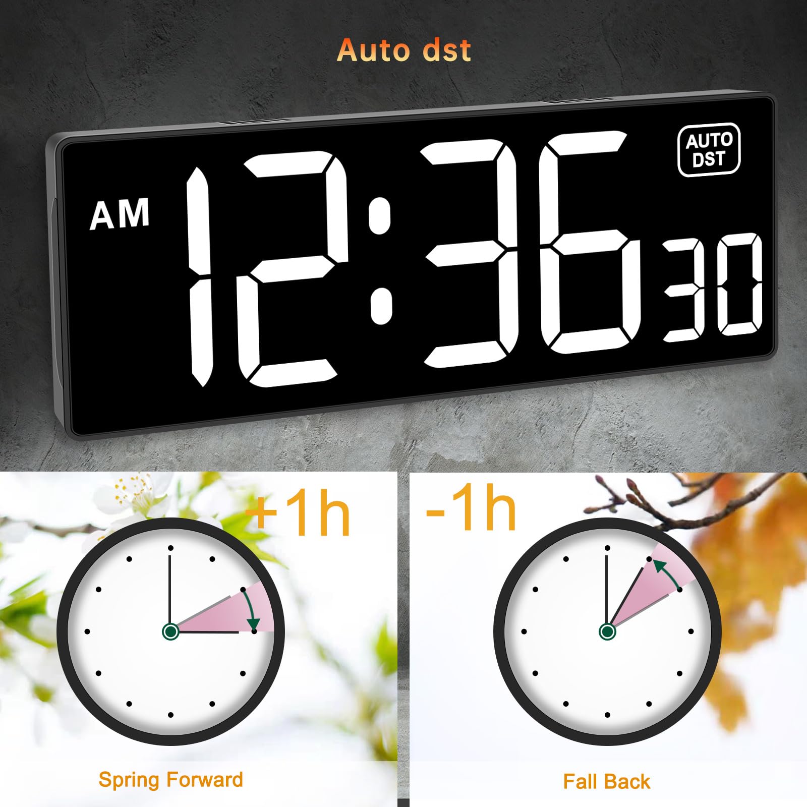 Soobest Large LED Digital Wall Clock with Seconds - Remote Control Countdown Timer, 5 Dimmer Modes for Gym, Office, Classroom & Home (White) - Perfect for Workouts, Meetings, Study & Daily Time Management