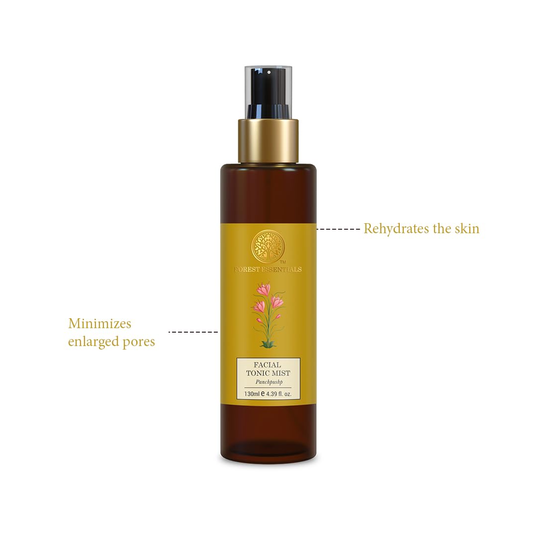Forest Essentials Panchpushp Facial Tonic Mist & Mashobra Honey Delicate Facial Cleanser Combo - Hydrating Face Toner & Gentle Cleanser for Glowing Skin | Perfect for Daily Skincare Routine & Travel Essentials