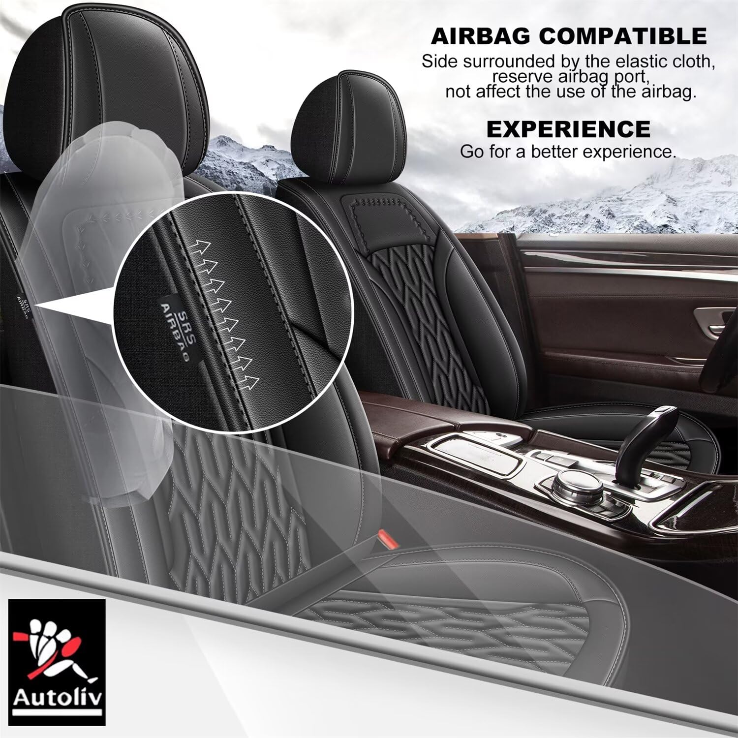 AOMSAZTO Custom Fit Car Seat Cover for Kia Forte 2010-2025 - Waterproof Faux Leather Automotive Seat Protector Cushion Full Set (Black) | Perfect for Daily Commuting, Road Trips & Protecting Seats from Spills, Pets & Wear