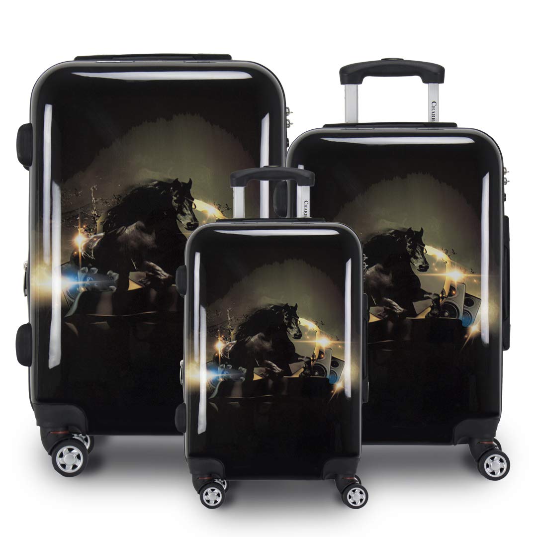 Chariot Horse Polycarbonate Hardside Expandable Spinner Luggage Set with TSA Lock - 3-Piece (20/24/28 Inch) - Durable Lightweight Suitcase for Travel, Business Trips & Family Vacations