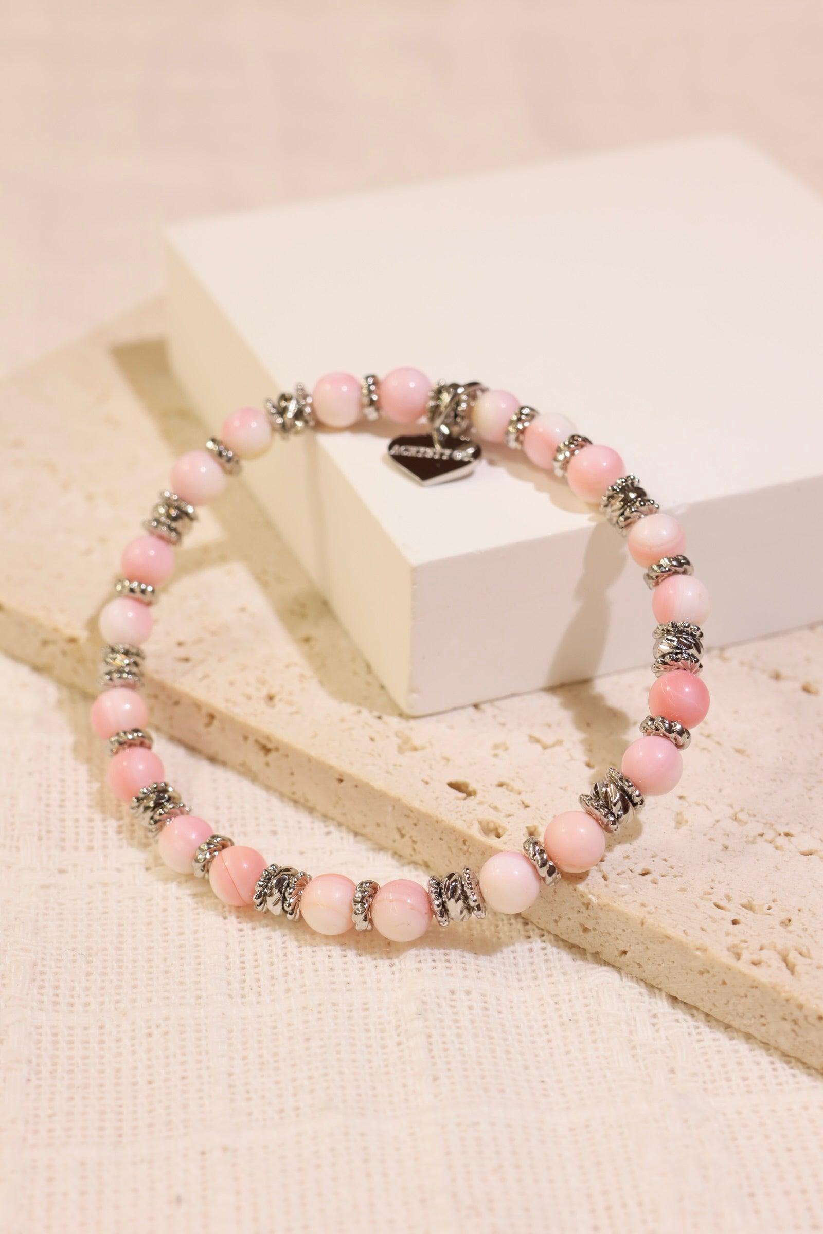 ACD Pink Conch Shell Bracelet - Natural Beach Jewelry for Women | Perfect for Summer Vacation, Boho Fashion & Beach Wedding Accessories