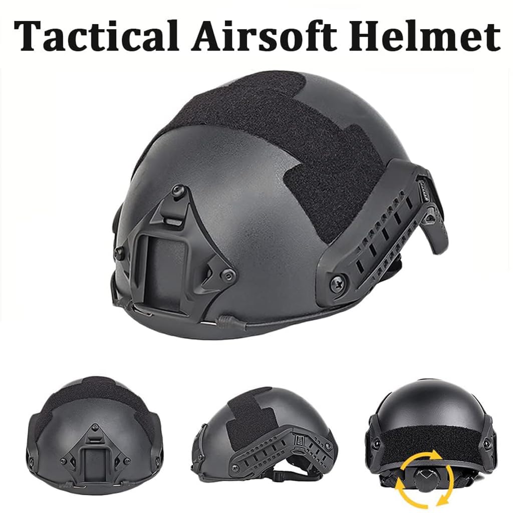 Tactical Airsoft Helmet Set - Adjustable Fast Helmet with Headset & Cover for Outdoor Paintball, Hunting, BB War Games & Cosplay | Perfect for Military Simulation, Airsoft Battles & Tactical Training