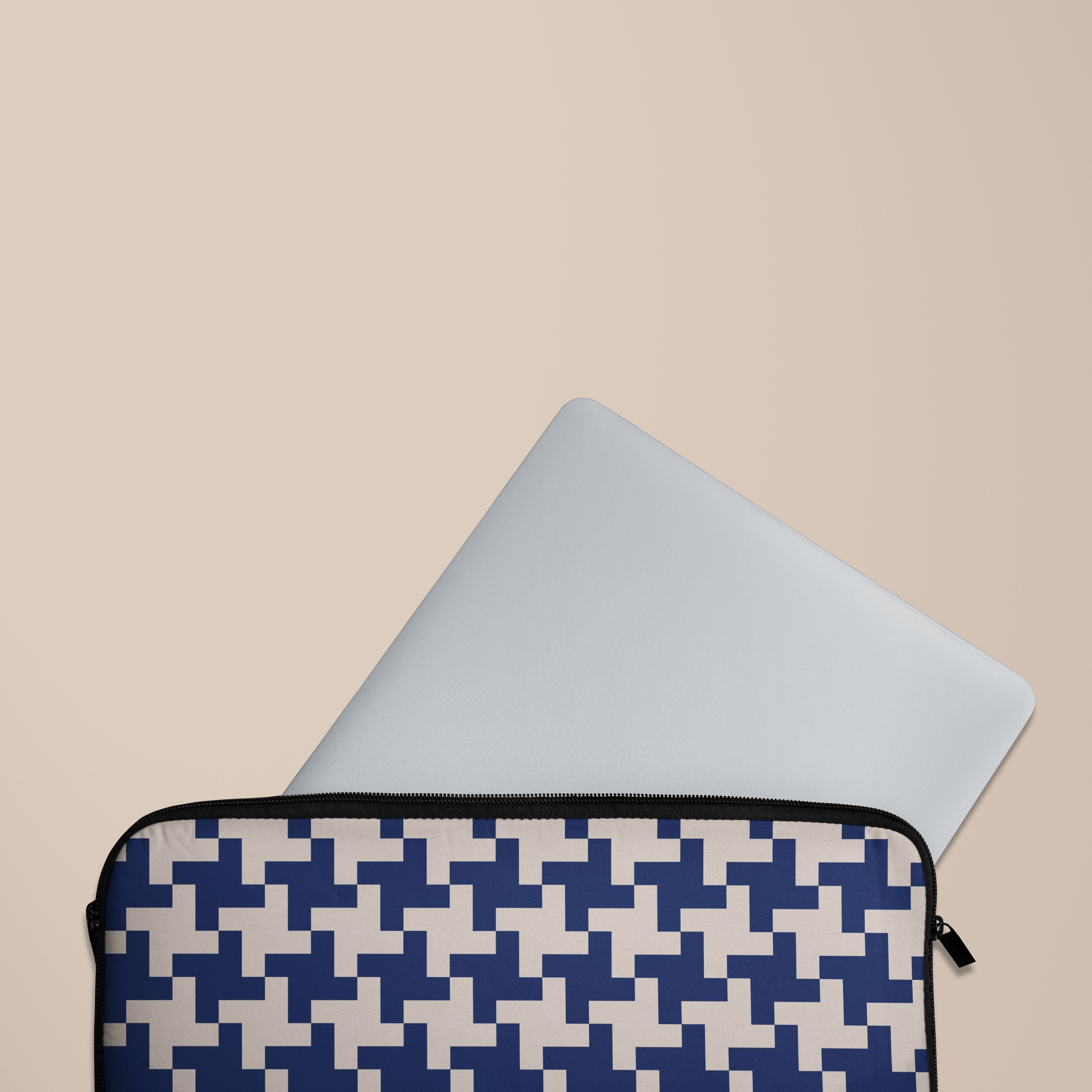 Blue Glen Plaid Laptop Sleeve Case - Protective 13-15 Inch MacBook Pro/Air Cover - Perfect for Work, Travel & School