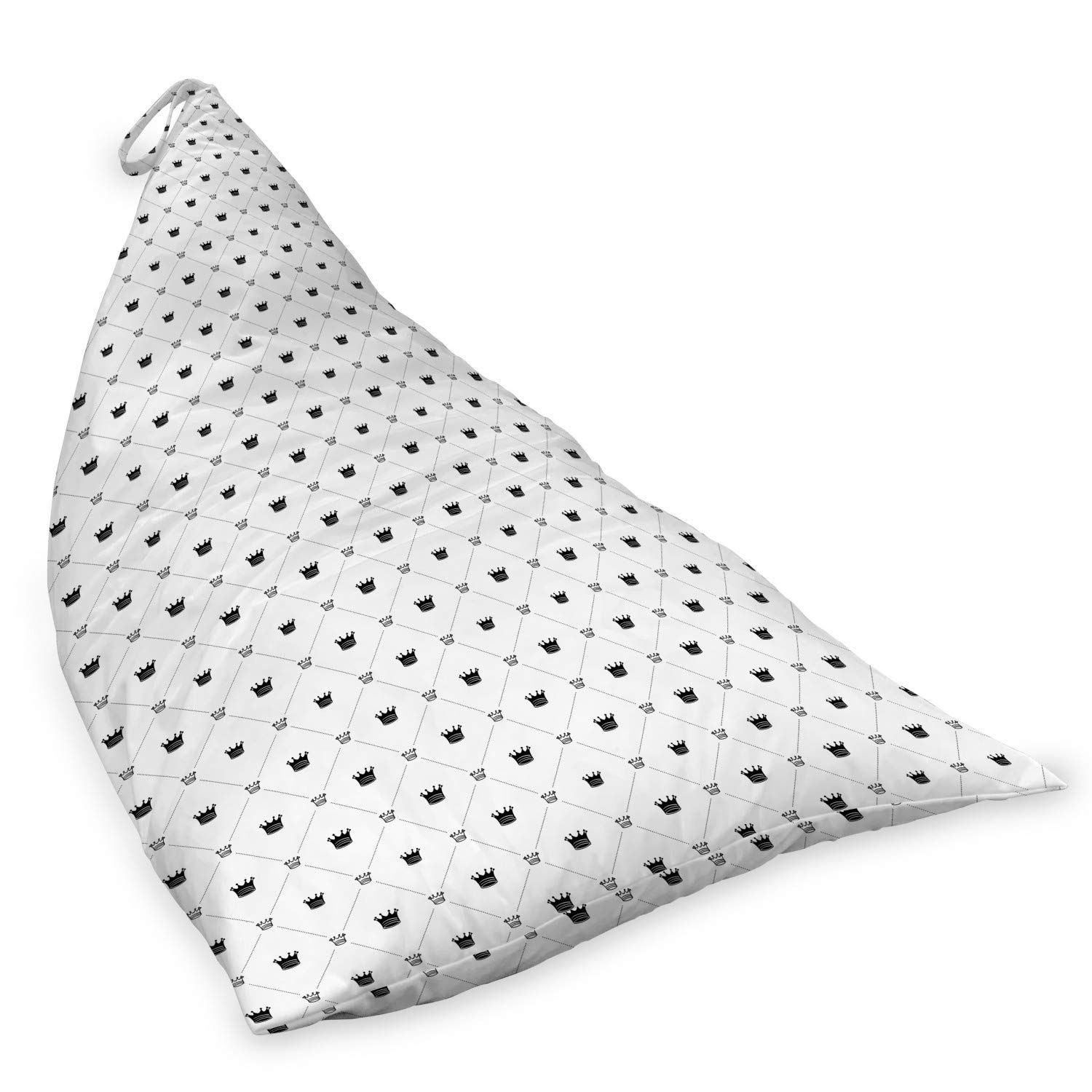 Ambesonne Abstract Lounger Chair Bag - High Capacity Storage with Handle, Black & White Diamond Check Pattern (Lounger Size) | Perfect for Beach, Pool, Picnics & Outdoor Relaxation