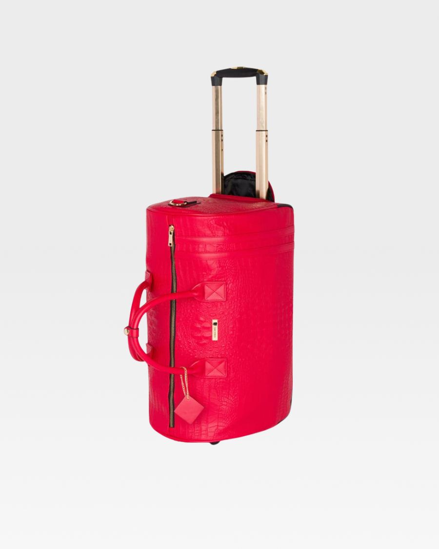 Apollo 2 Rolling Duffle Bag - Red Expandable Luggage with Wheels for Travel, Gym & Sports | Perfect for Airplane Carry-On, Weekend Trips & Workout Gear Storage