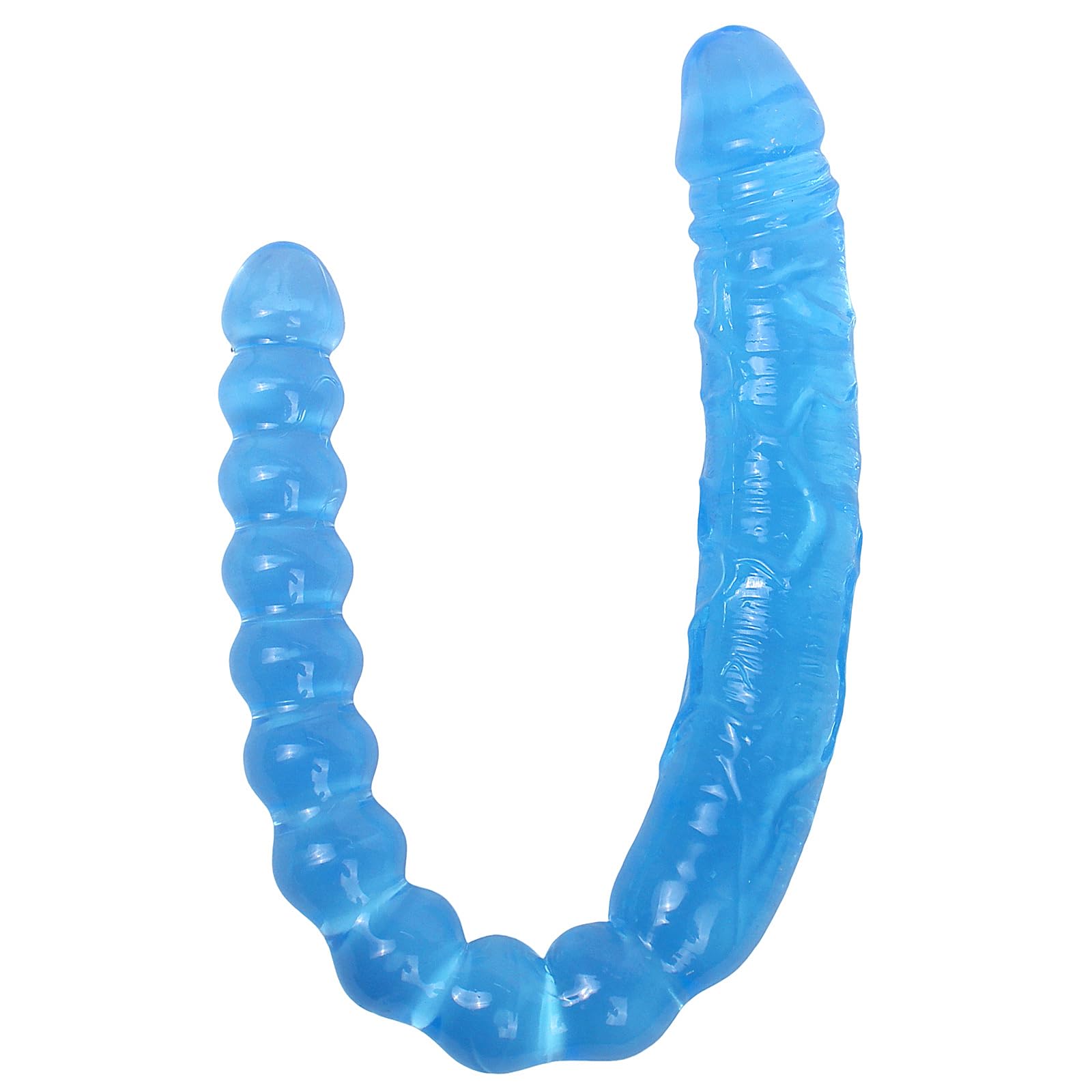 17.7 Inch Double Ended Dildo - Realistic Flexible Penis & Beads Adult Sex Toy for Couples & Lesbian Play - Perfect for Roleplay & Solo Use