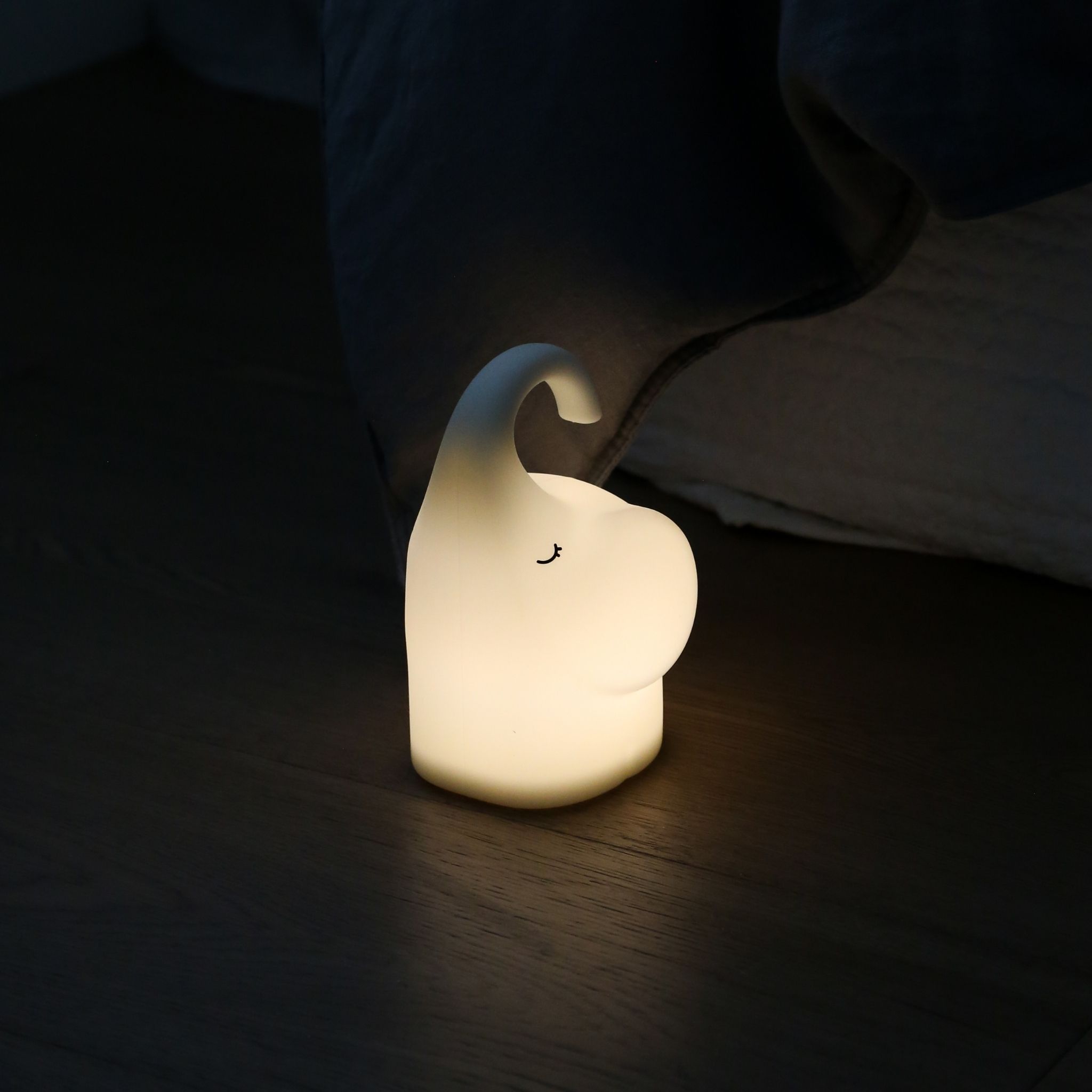 DESIGNSTUFF Elephant Night Lamp - Soft White LED Nursery Light for Baby Room, Kids Bedroom & Home Decor | Dimmable & Touch Control