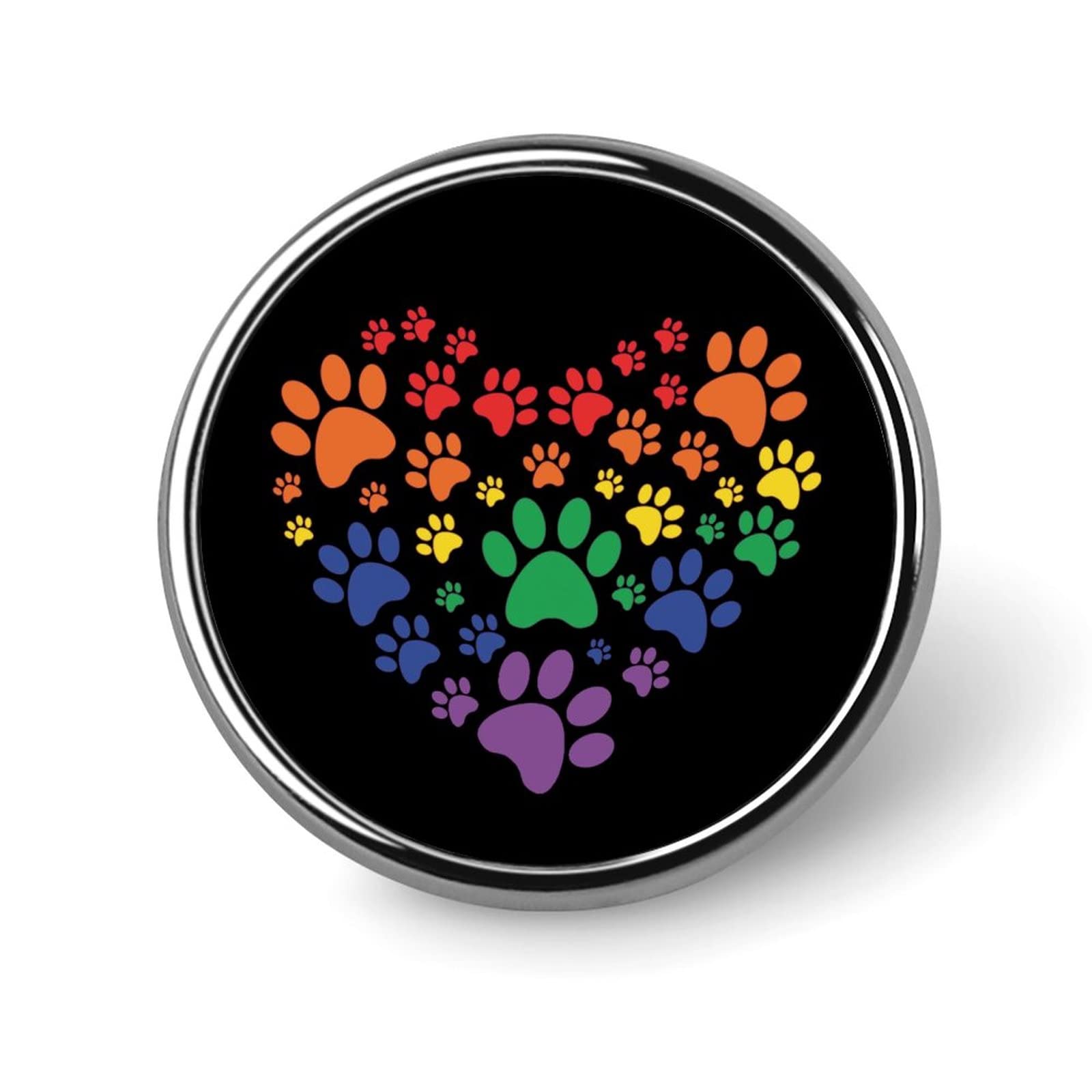 A Tale of Friendship and Style: The Rainbow Dog Paw Heart Button Pin