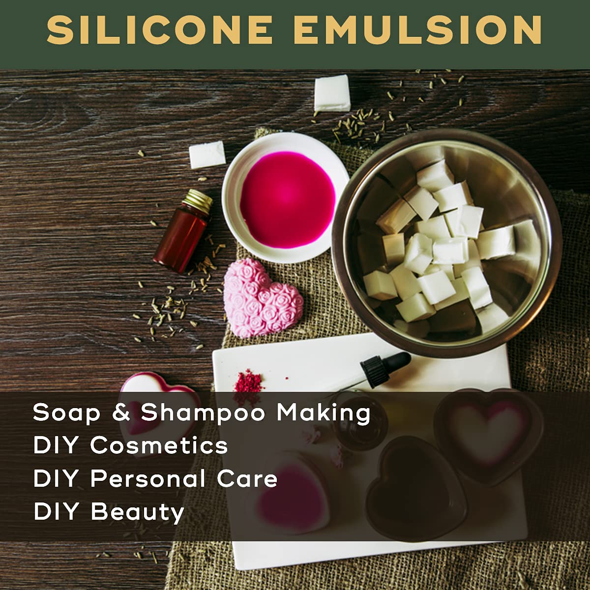 BRM Chemicals Premium Silicone Emulsion 500g - Professional Grade for Soap Making, Shampoo, Cosmetics, Moisturizer & Lotion - DIY Personal Care for Face, Hair, Skin & Body - Ideal for Home Use, Spa Treatments & Cosmetic Formulations (Pack of 1)