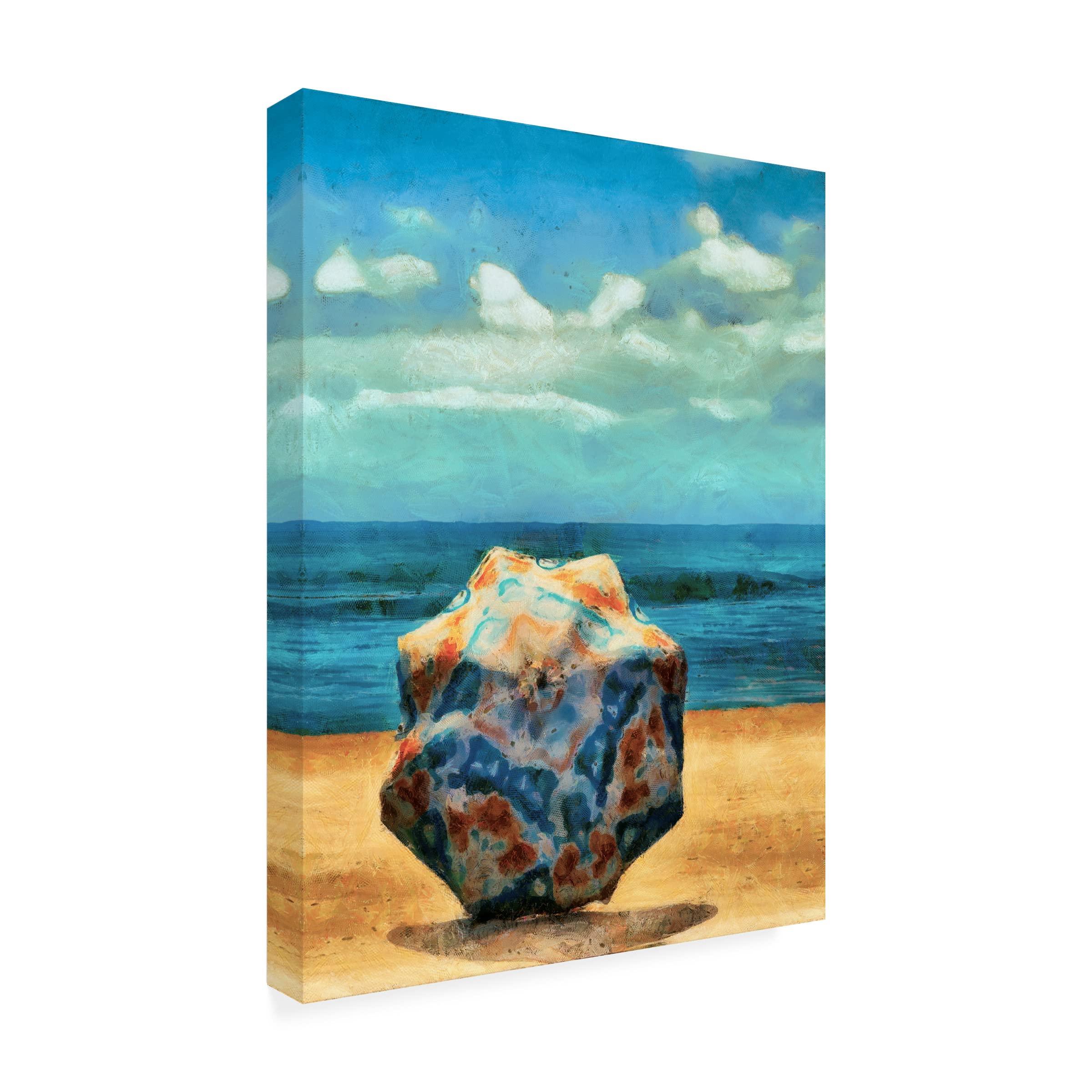 Alonzo Saunders 'Beach Umbrella III' Canvas Wall Art Print - Coastal Decor for Living Room, Bedroom & Beach House